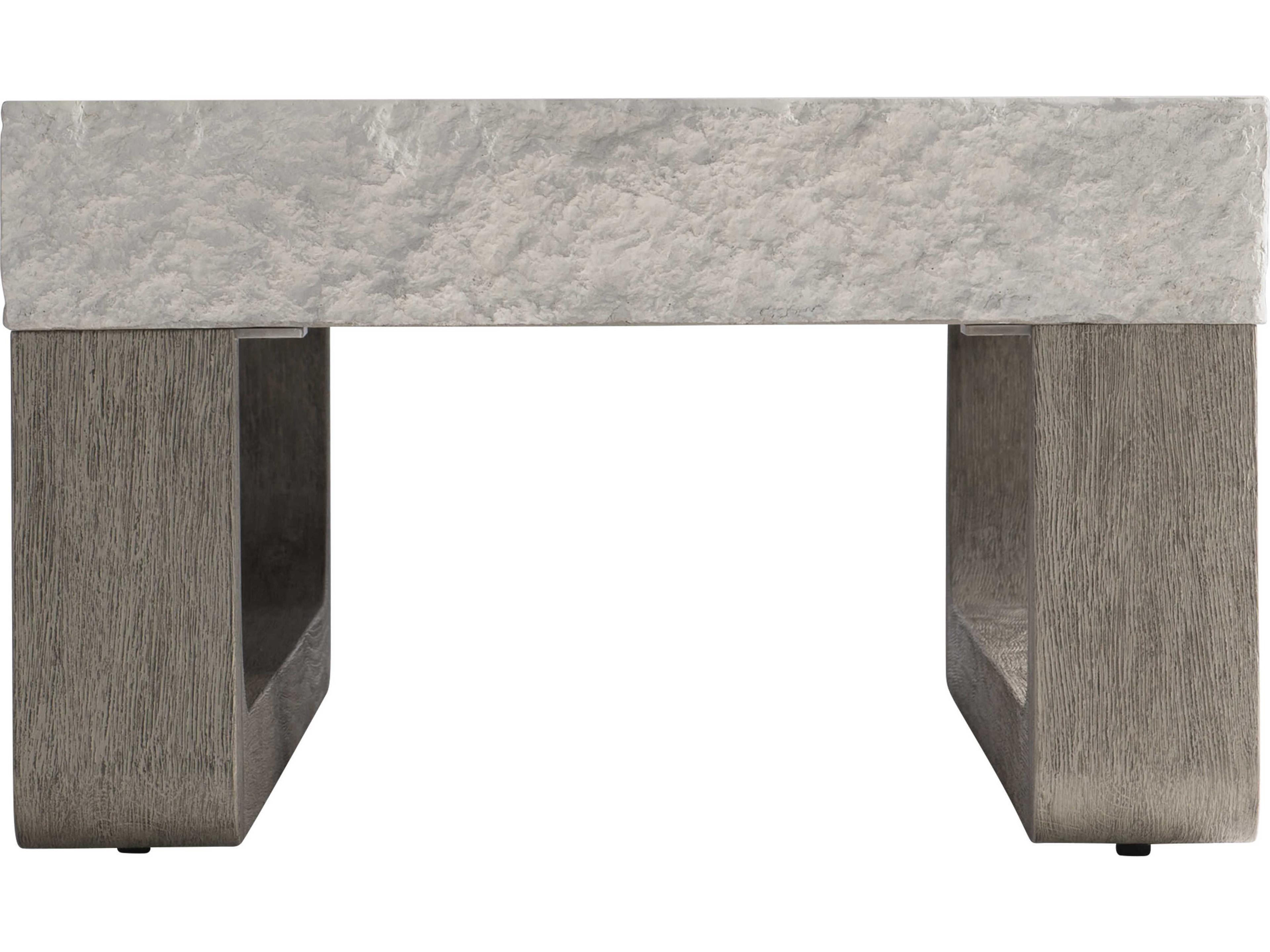 Bernhardt Exteriors Sand Grey / Weather Teak Rectangular Bristol Patio Coffee Table