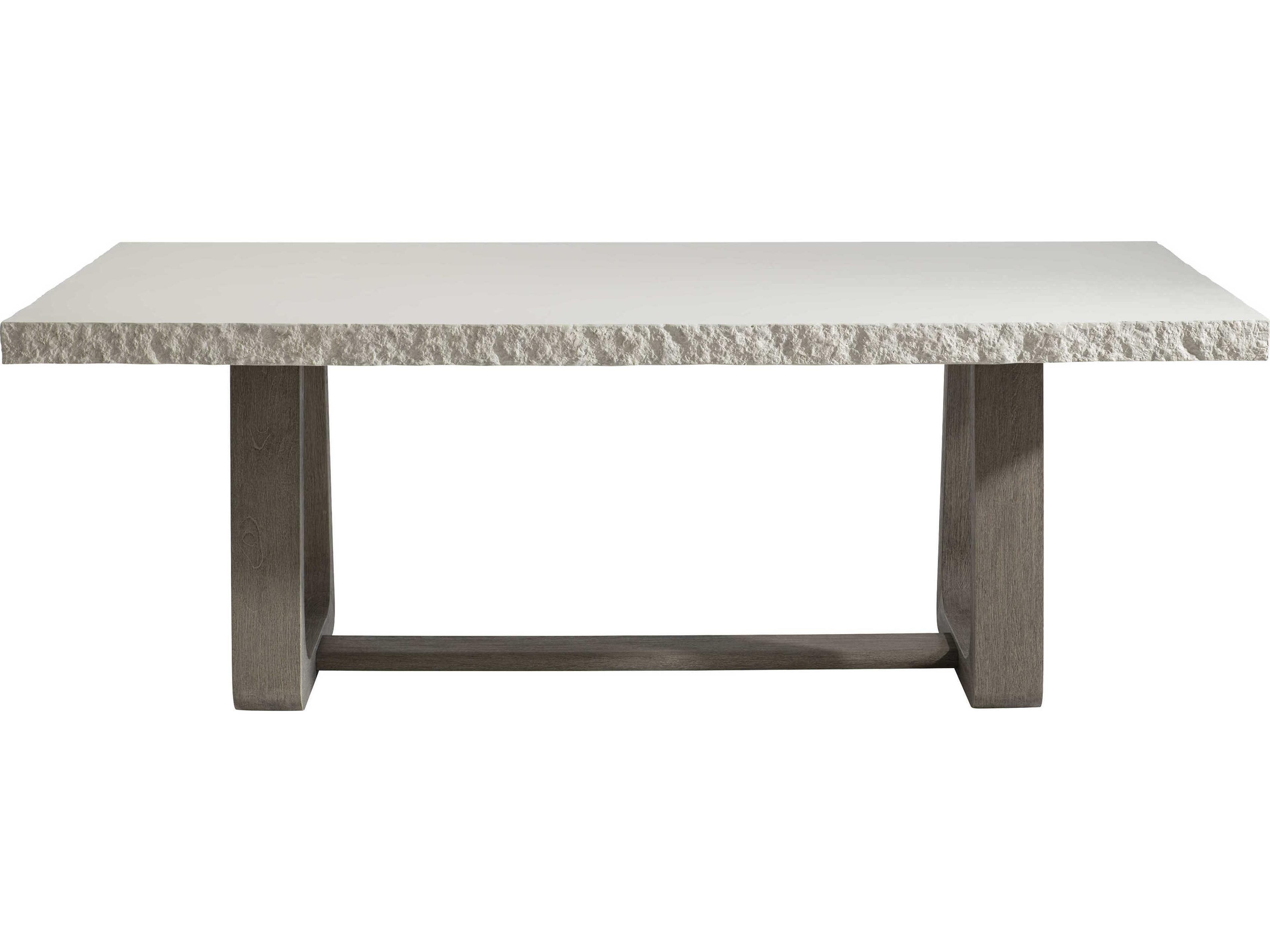 Trouville Concrete Outdoor Dining Table with Weathered Teak Base