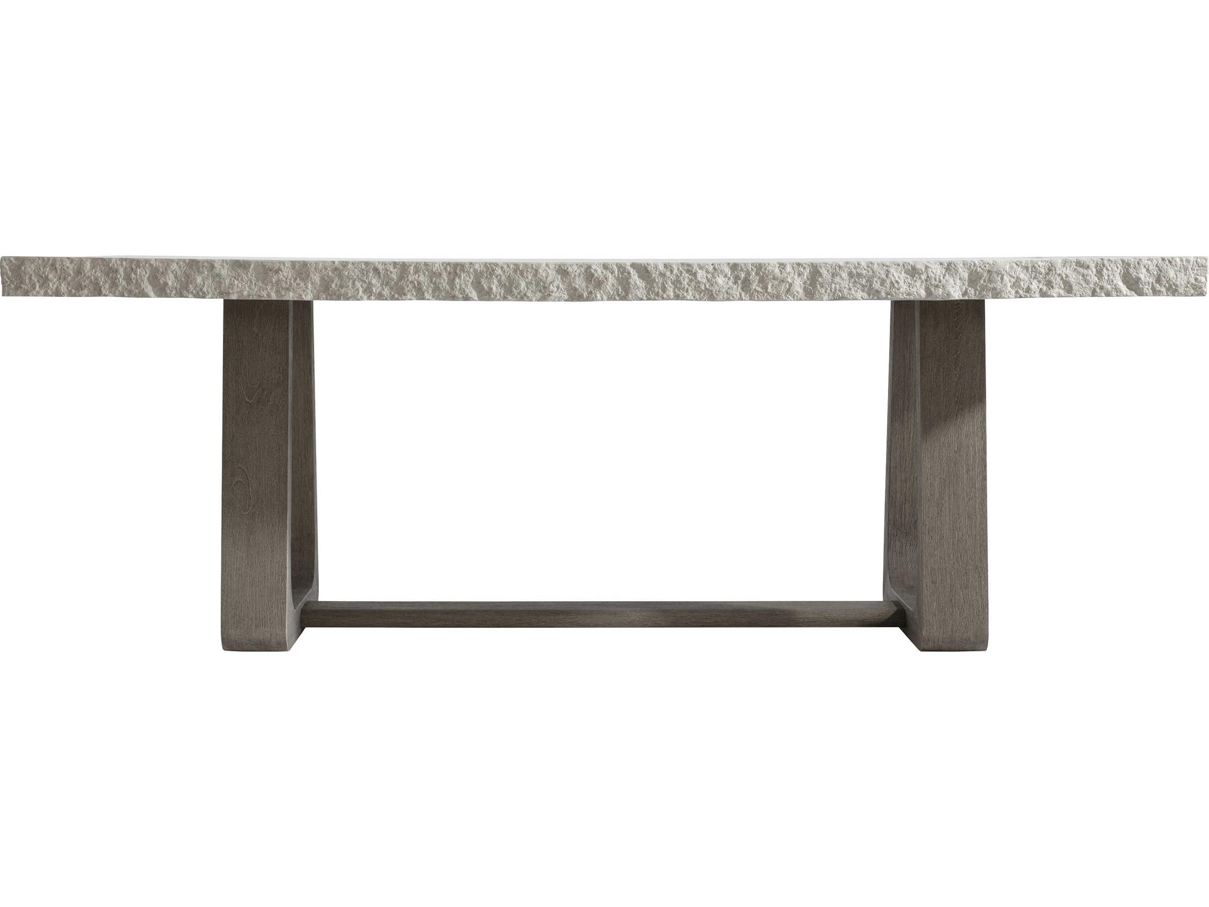 Bernhardt Exteriors Sand Grey / Weathered Teak Concrete Rectangular Outdoor Dining Table