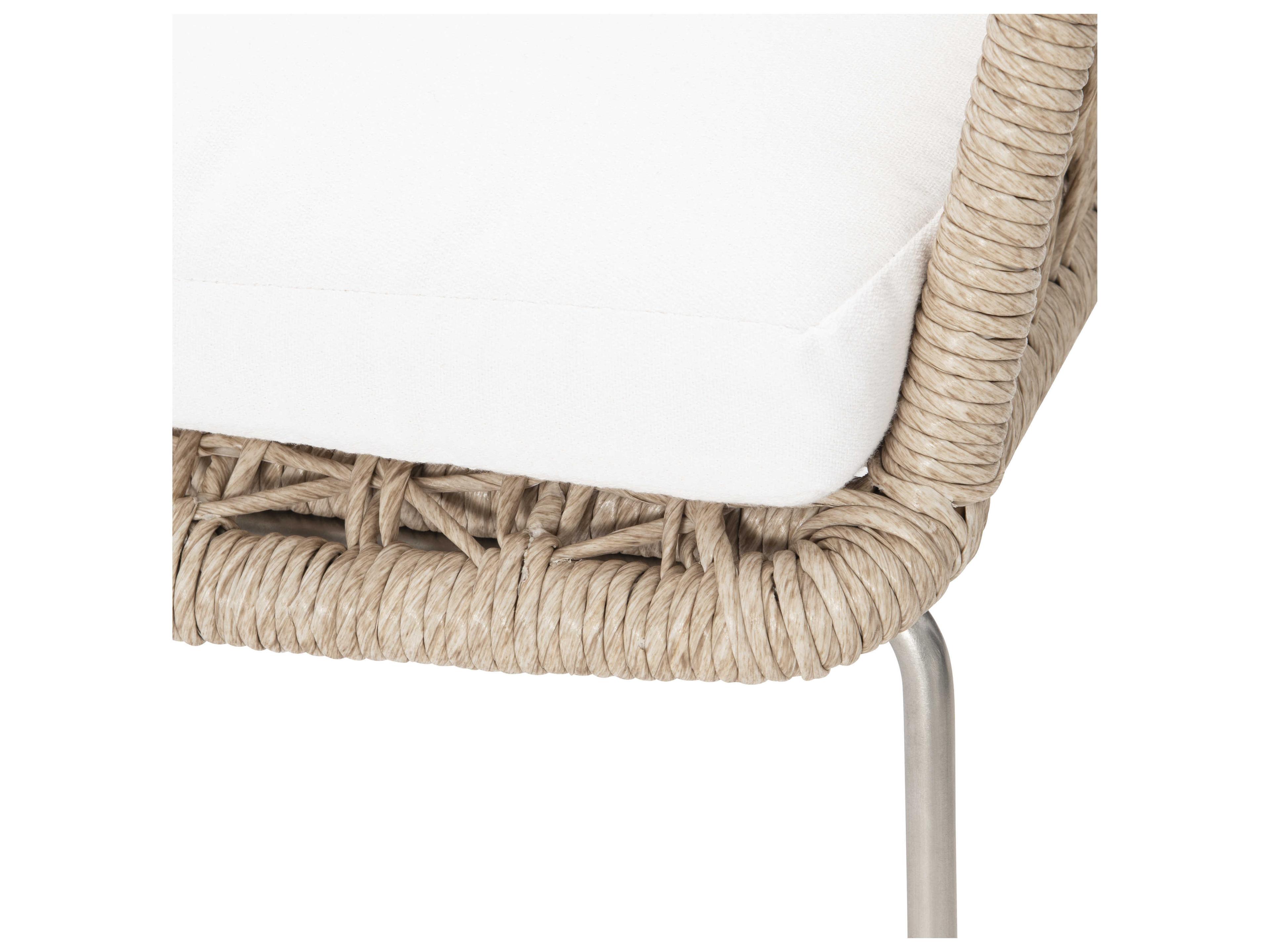 Bernhardt Exteriors Hazelnut Arm Patio Dining Chair with Seat Pad