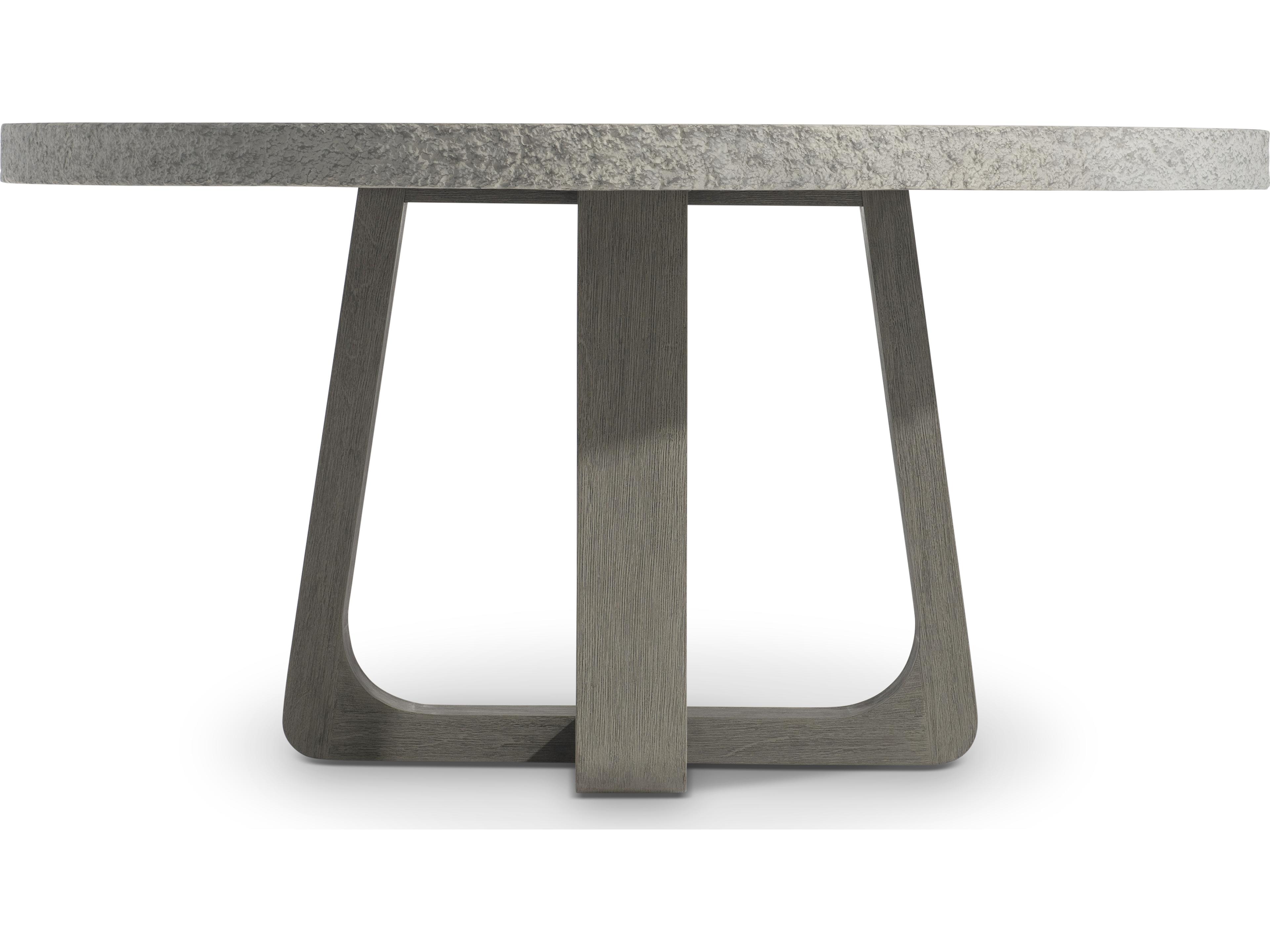 Bernhardt Exteriors Trouville Grey Teak Round Dining Table