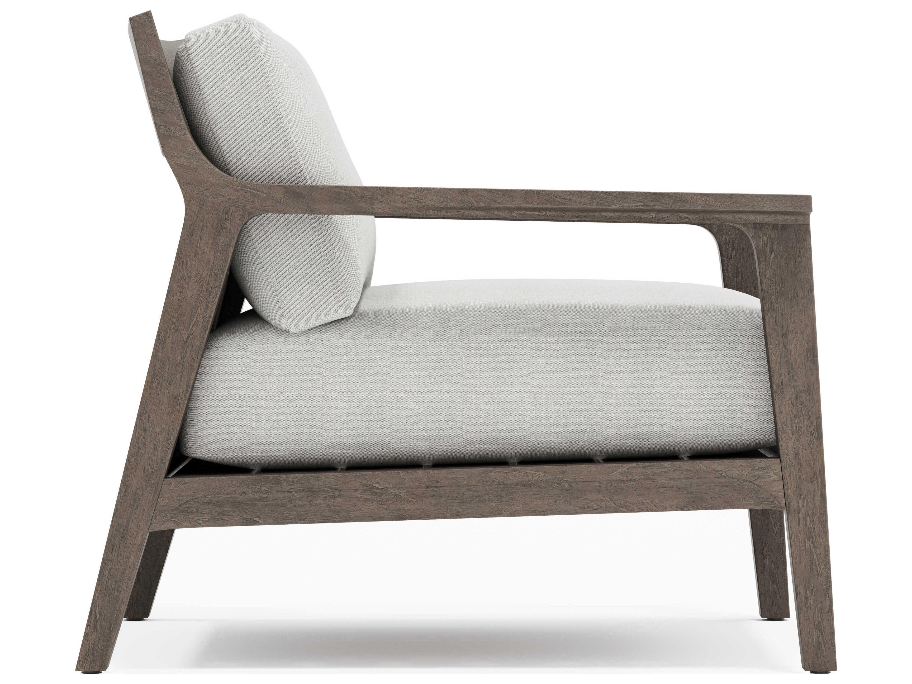 Bernhardt Exteriors Ibiza Weathered Teak Cushion Patio Lounge Chair