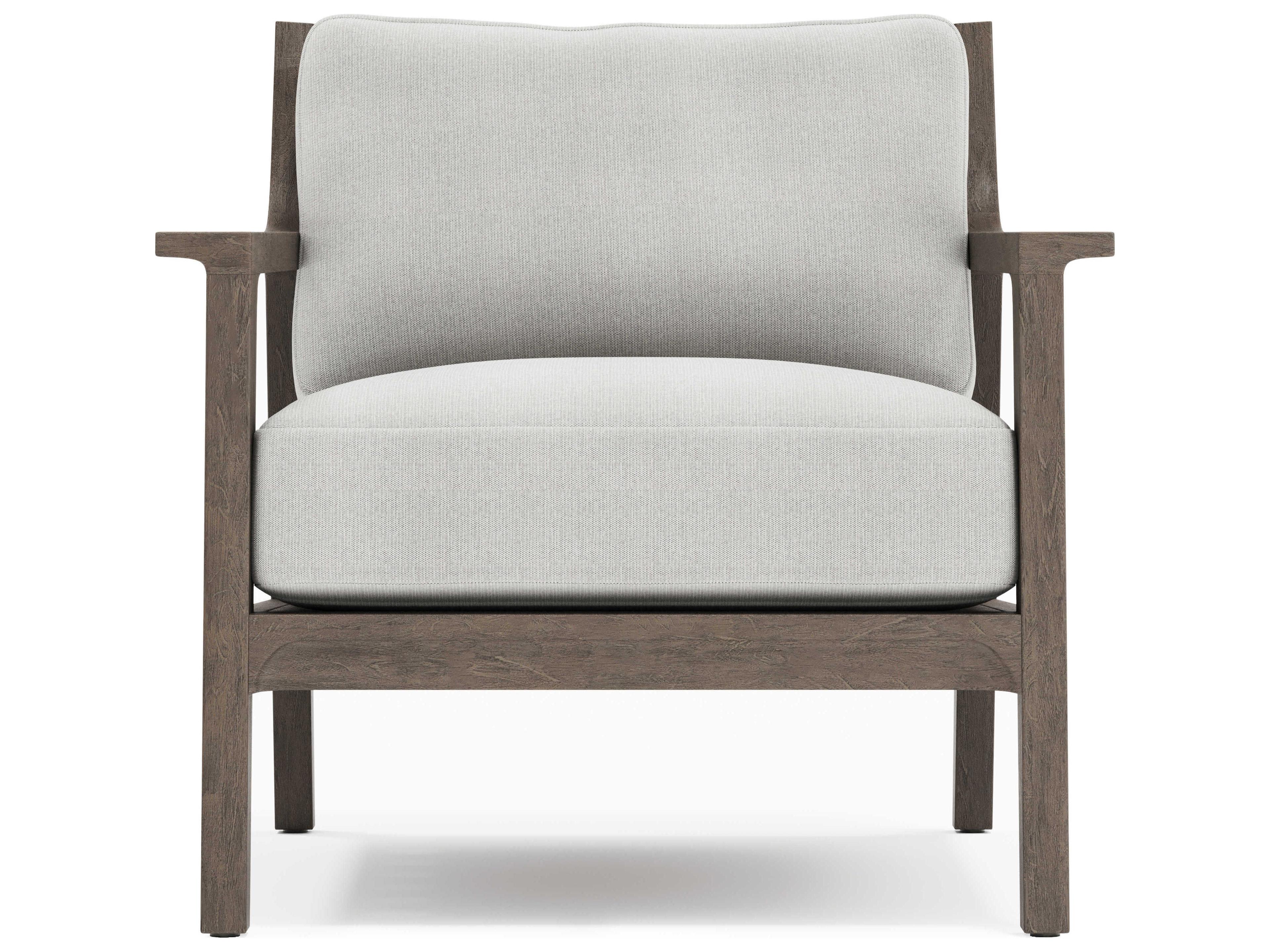 Bernhardt Exteriors Ibiza Weathered Teak Cushion Patio Lounge Chair