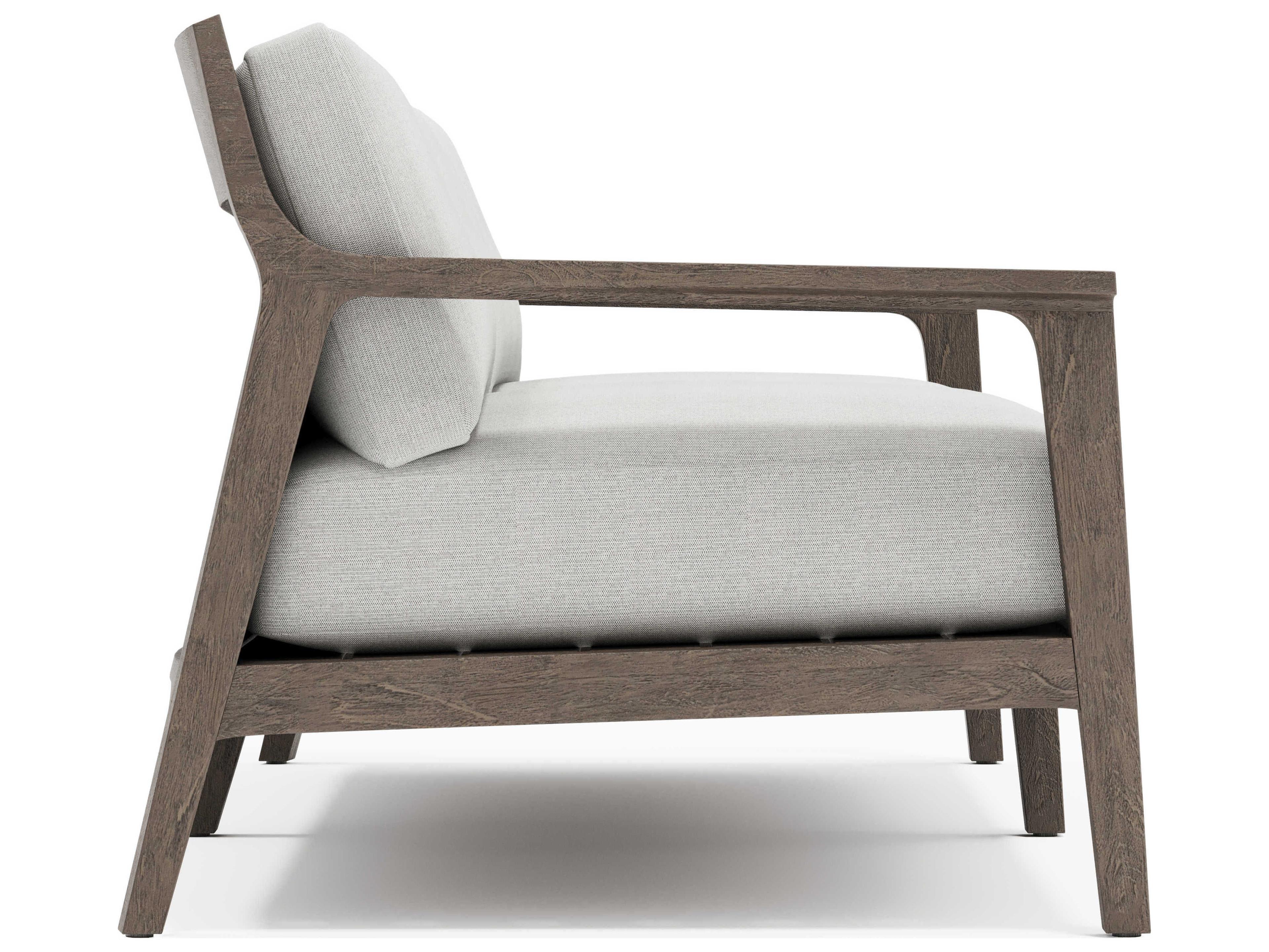 Bernhardt Exteriors Ibiza Weathered Teak Cushion Outdoor Patio Sofa