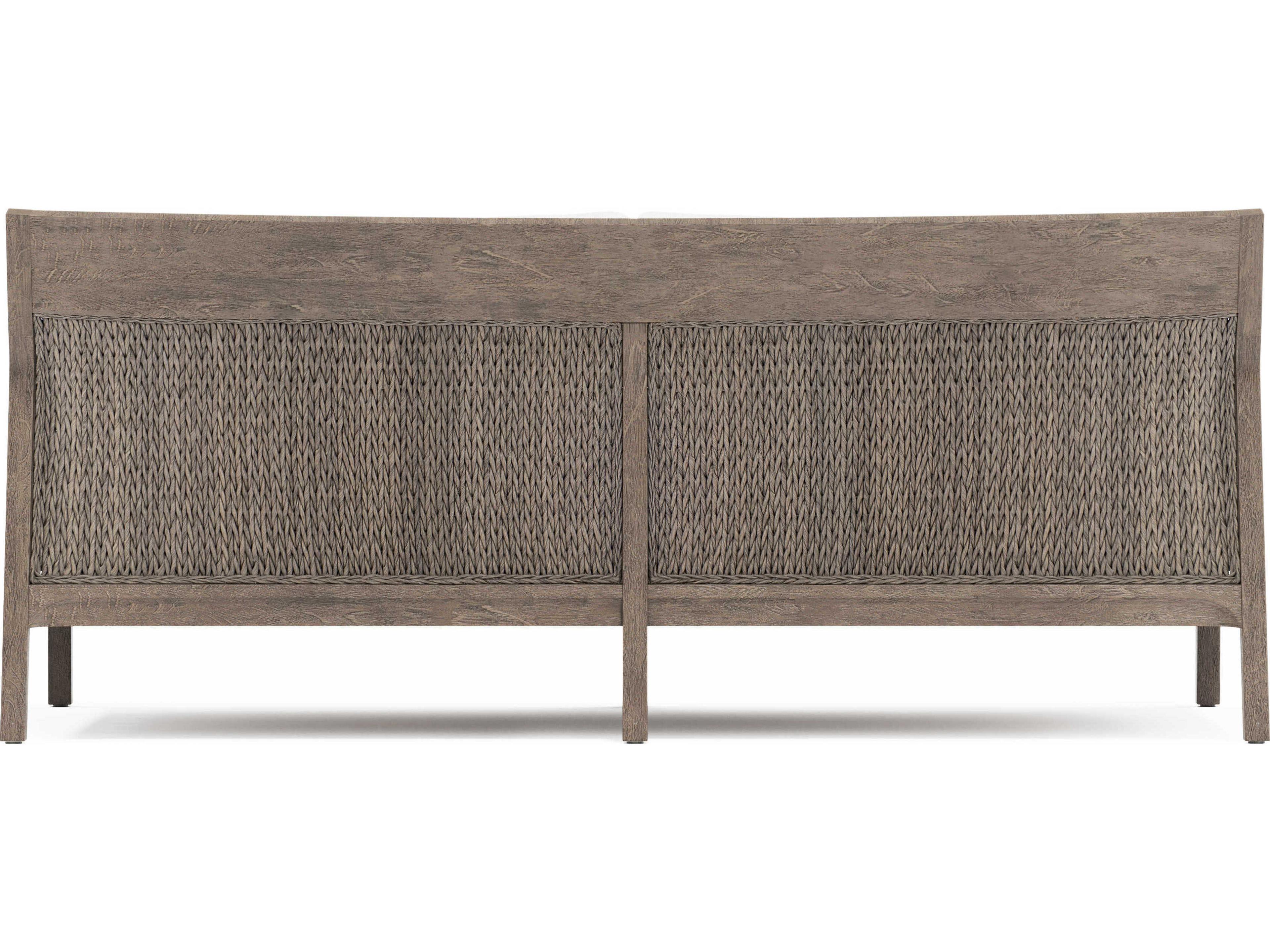 Bernhardt Exteriors Ibiza Weathered Teak Cushion Outdoor Patio Sofa