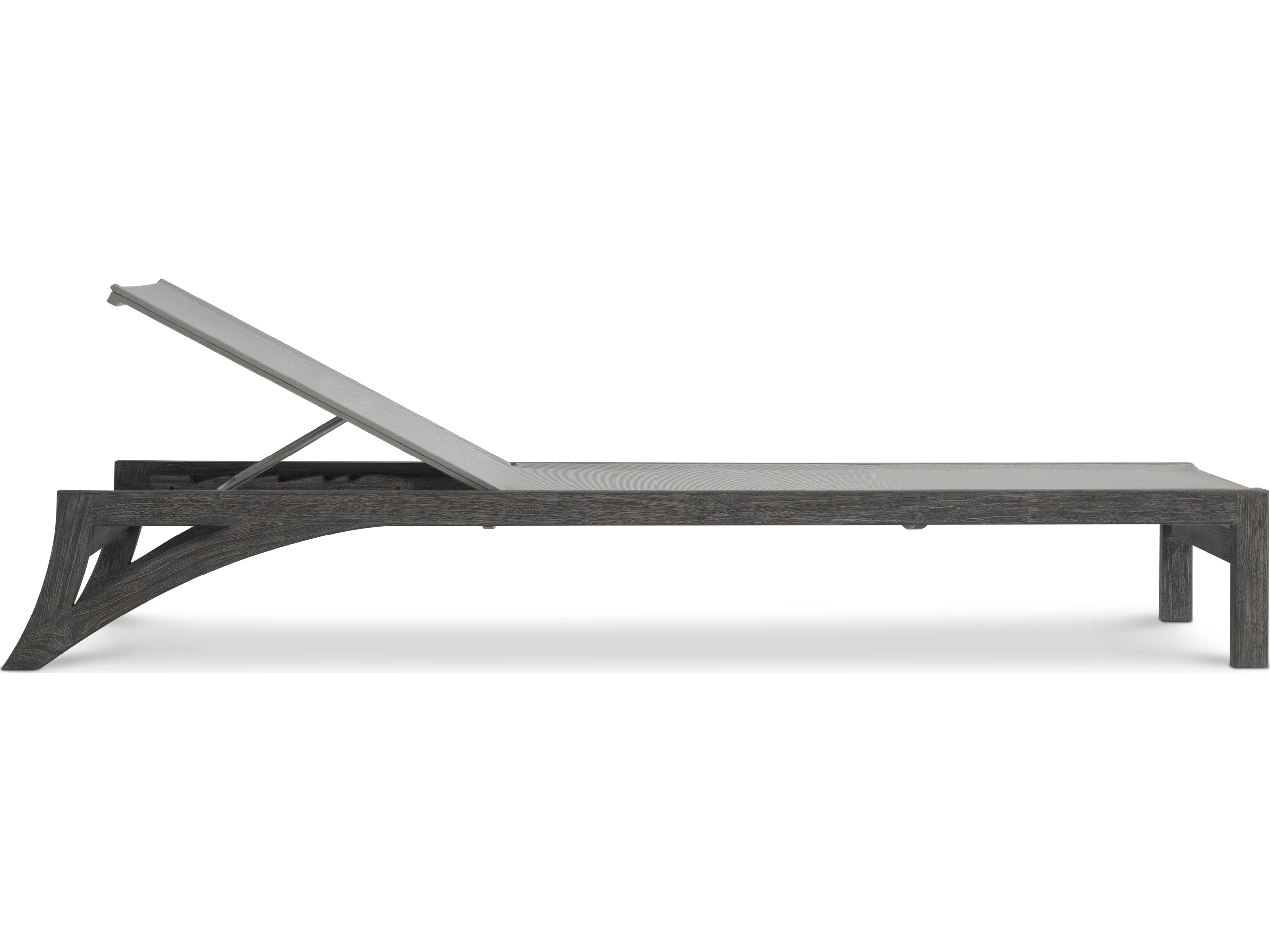 Bernhardt Exteriors Hugo Brown Wood Sling Chaise Lounge