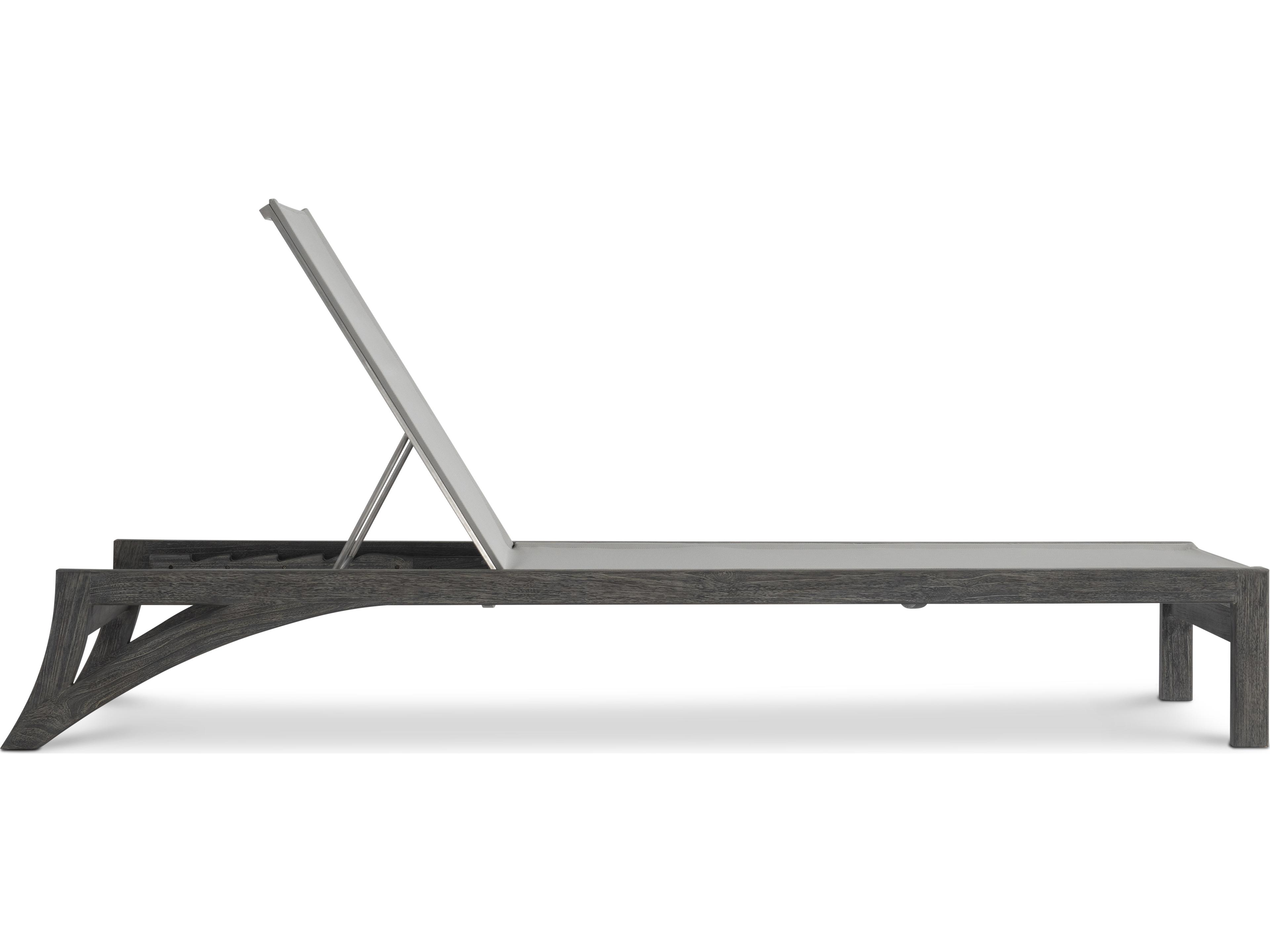 Bernhardt Exteriors Hugo Brown Wood Sling Chaise Lounge