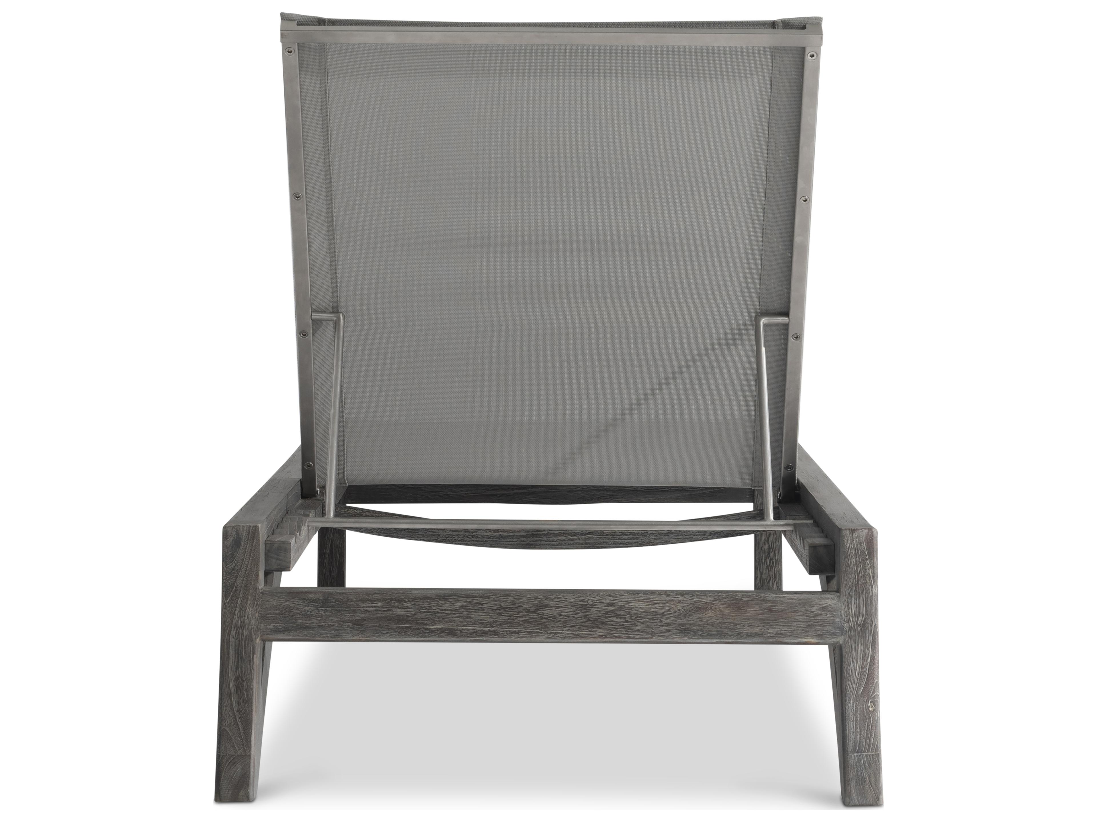 Bernhardt Exteriors Hugo Brown Wood Sling Chaise Lounge