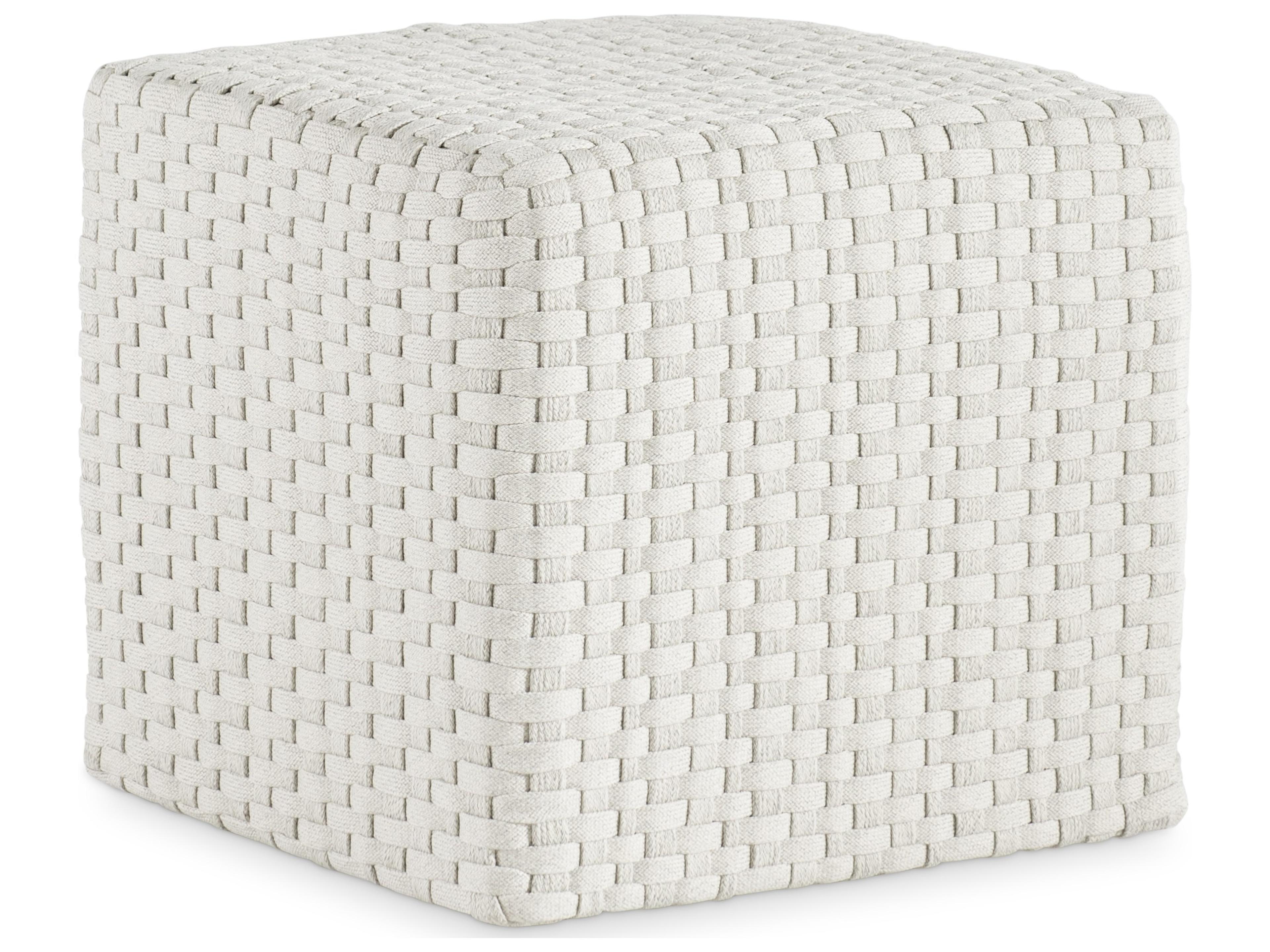 White cream Wicker Ottoman