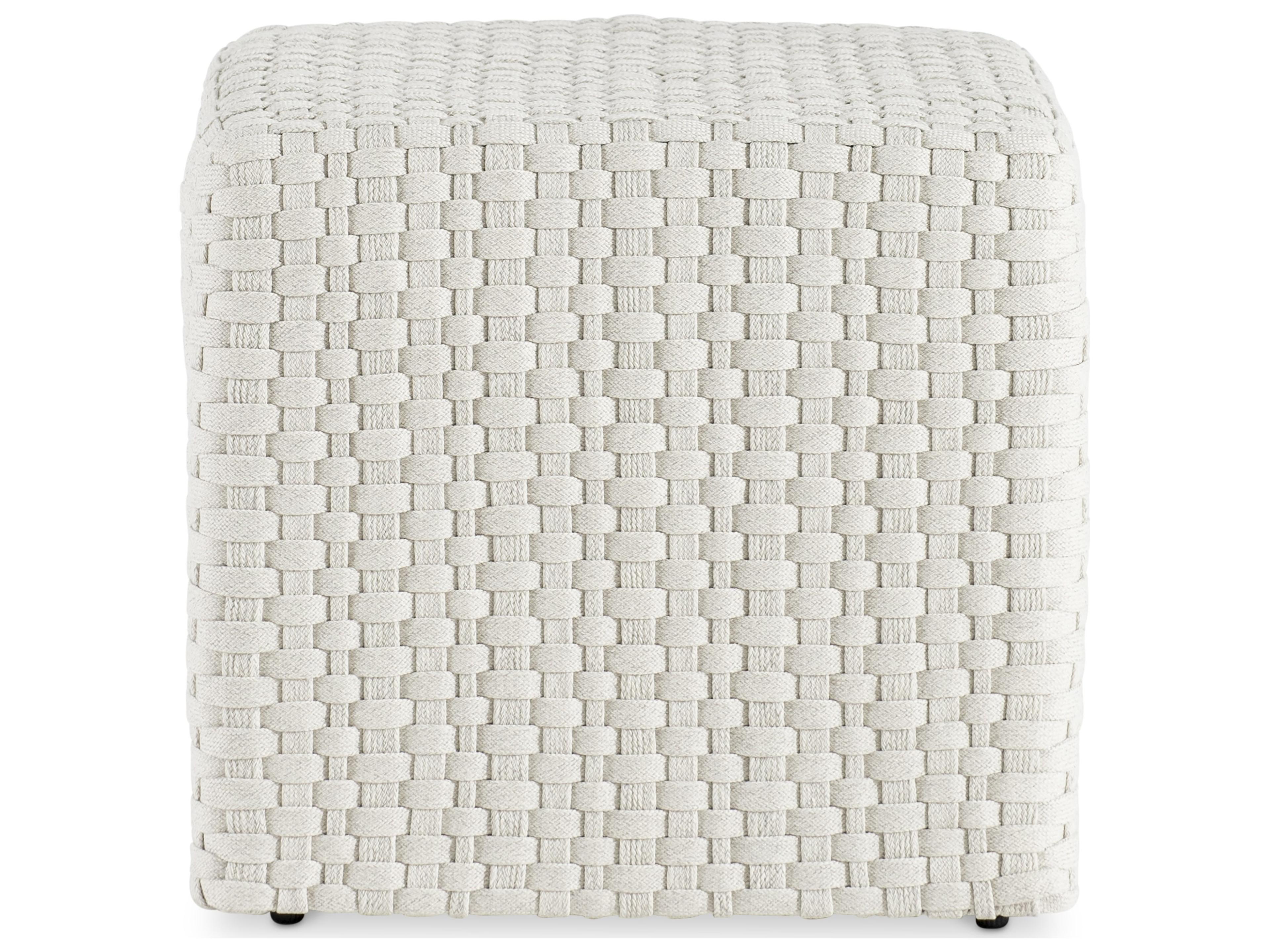 Bernhardt Exteriors White cream Wicker Ottoman