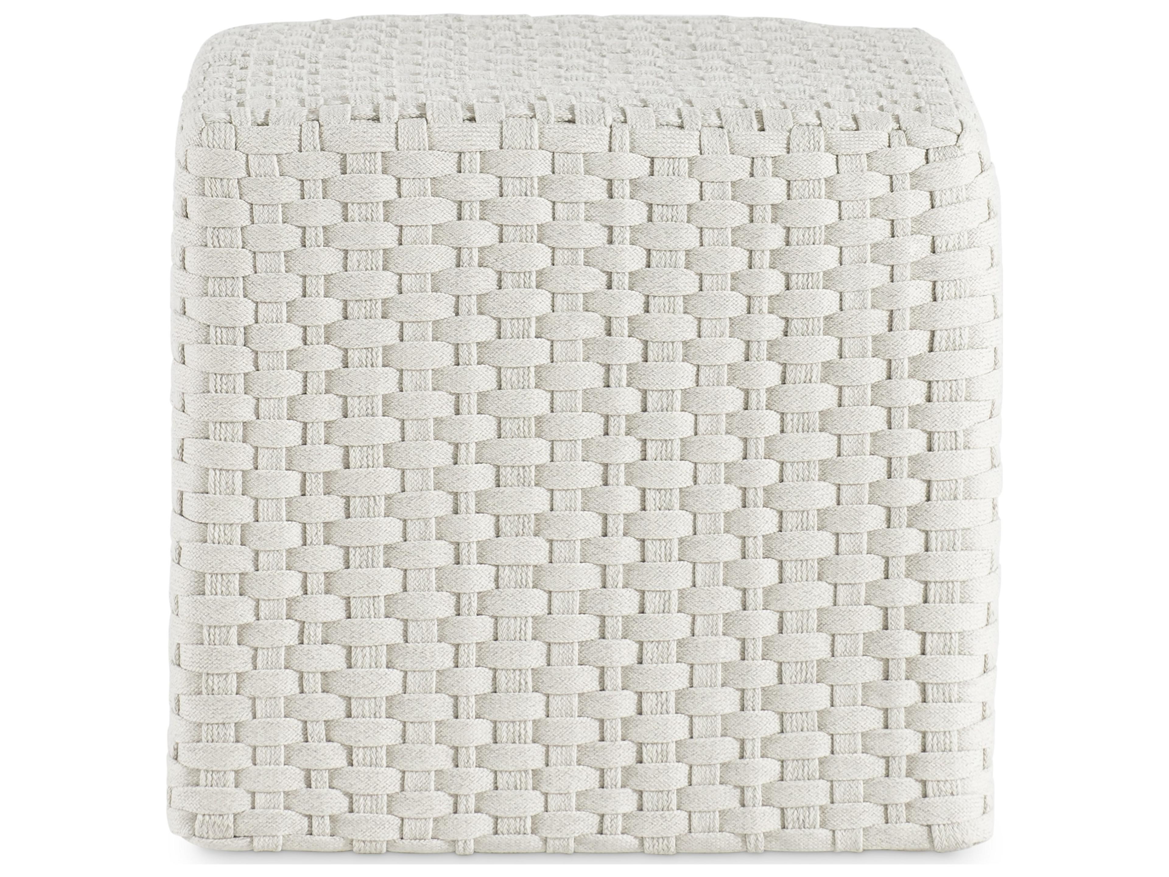Bernhardt Exteriors White cream Wicker Ottoman