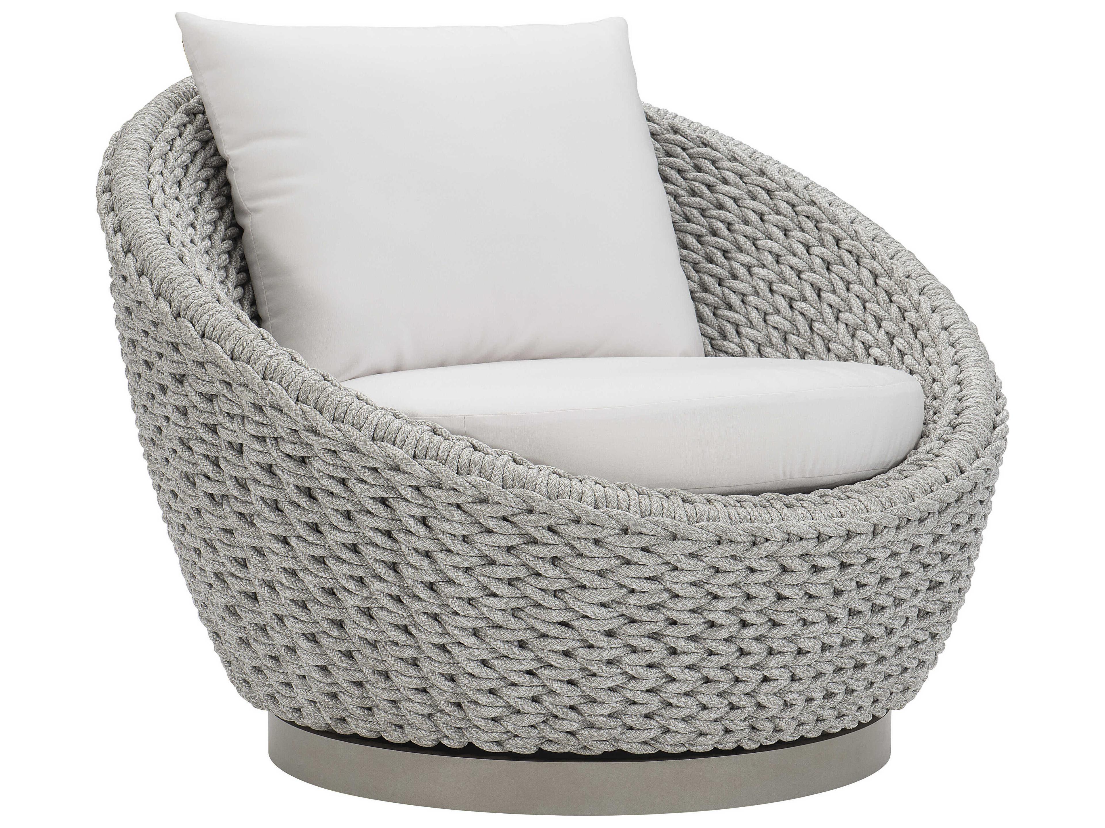 Bernhardt Exteriors Savaii Grey Cast Aluminum Cushion Lounge Chair