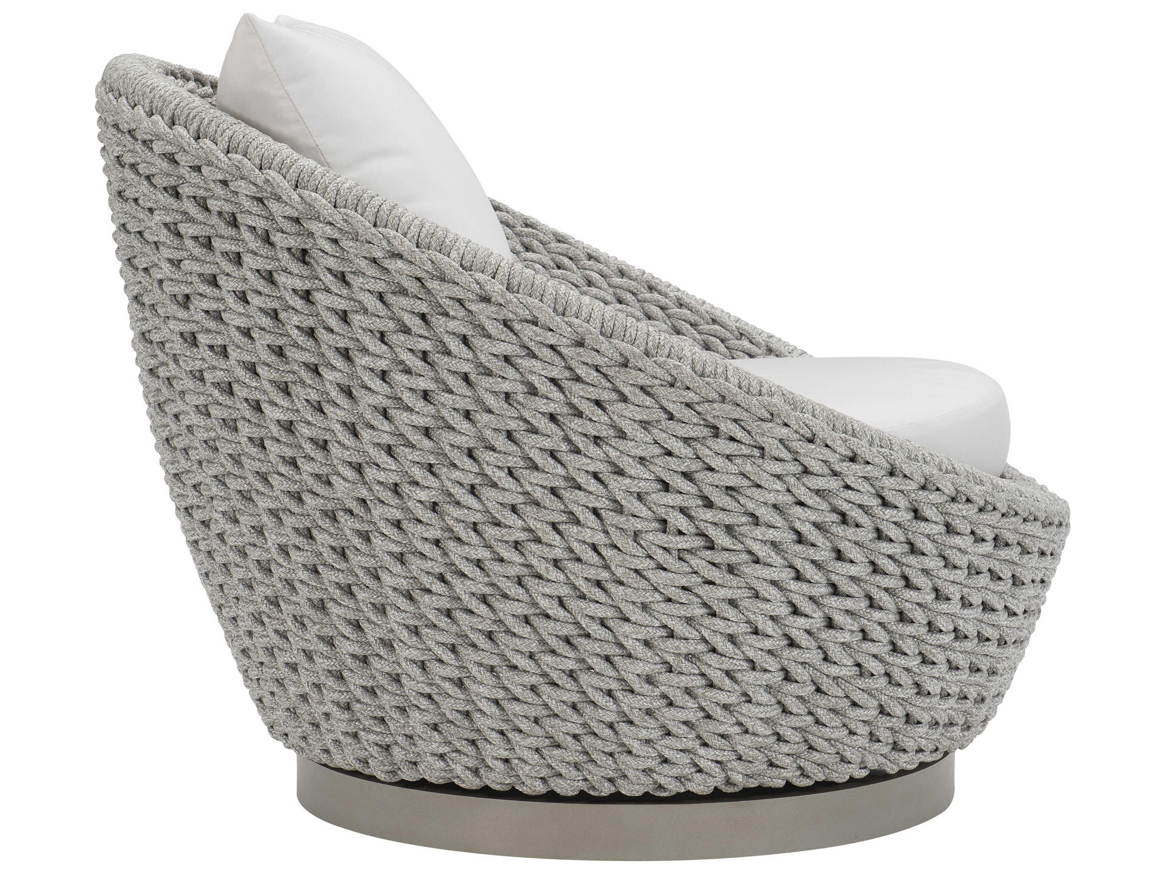 Bernhardt Exteriors Savaii Grey Cast Aluminum Cushion Lounge Chair