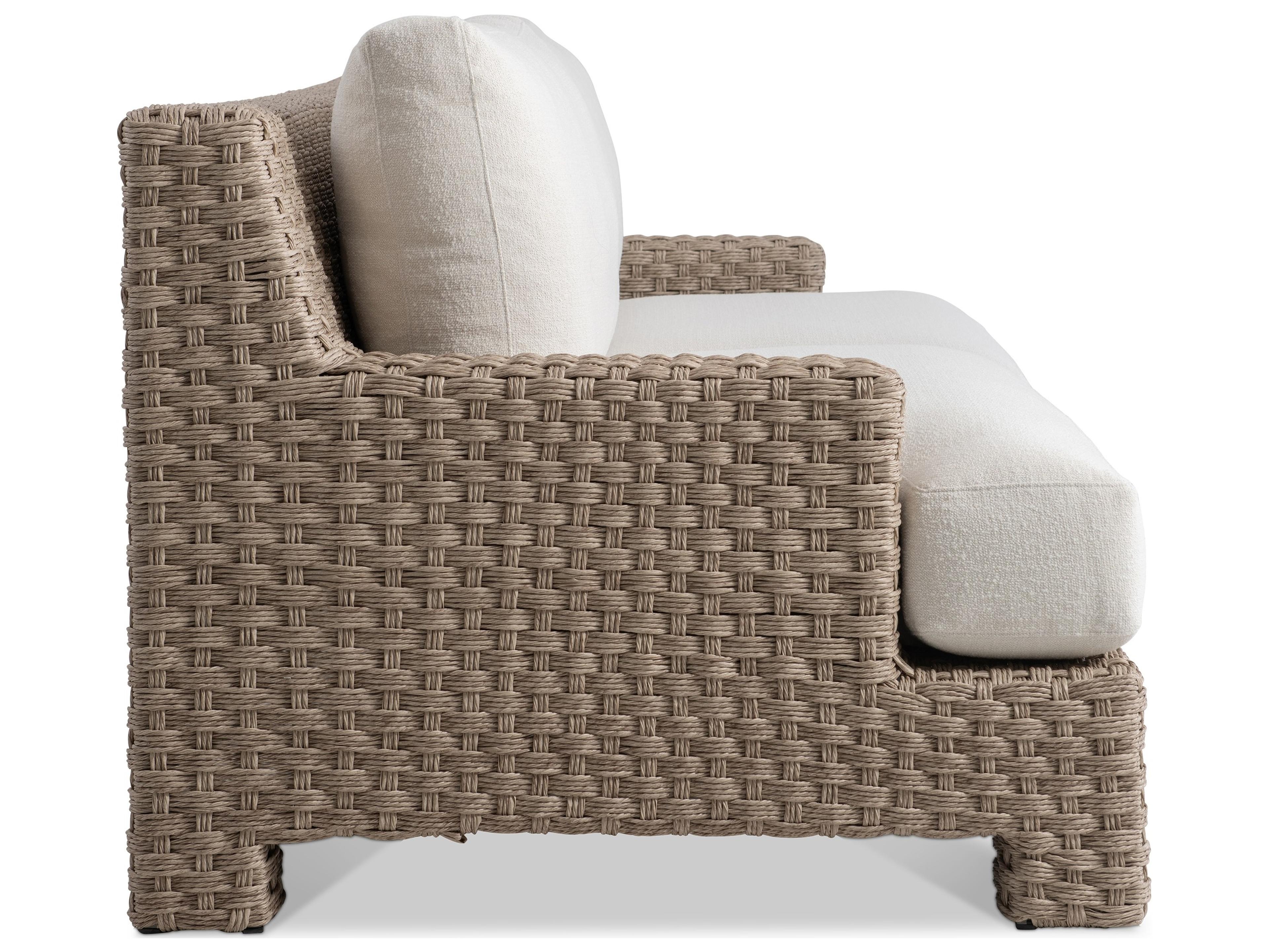 Bernhardt Exteriors Brown Wicker Cushion Sofa