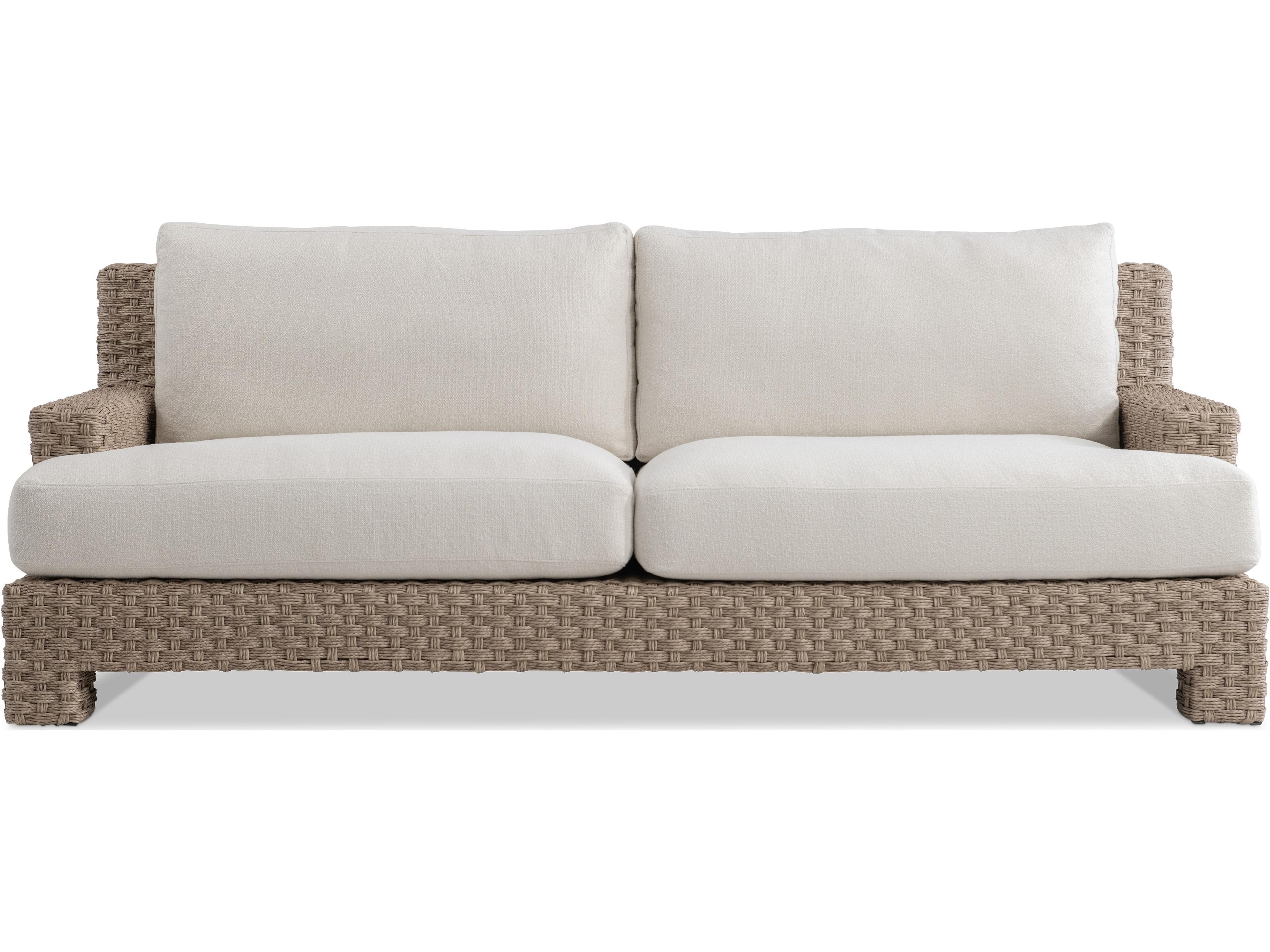 Bernhardt Exteriors Brown Wicker Cushion Sofa