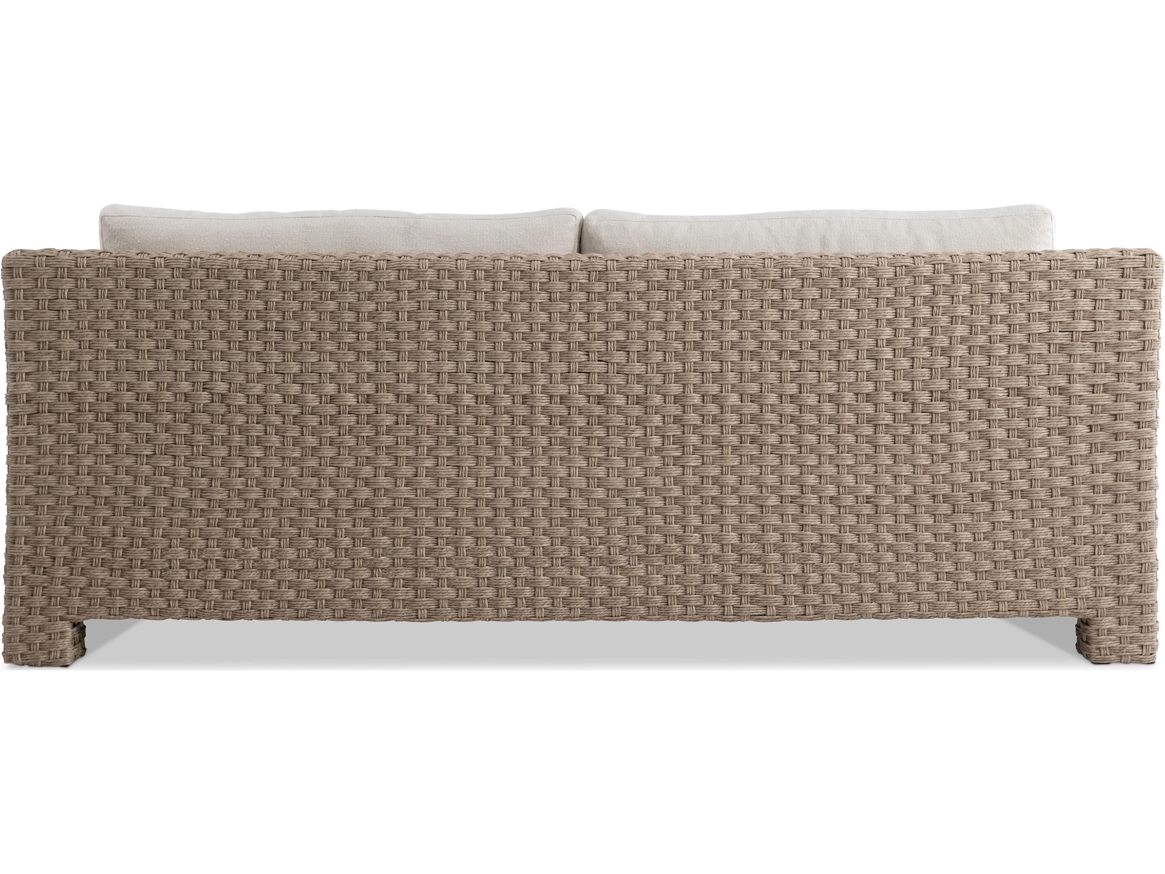 Bernhardt Exteriors Brown Wicker Cushion Sofa