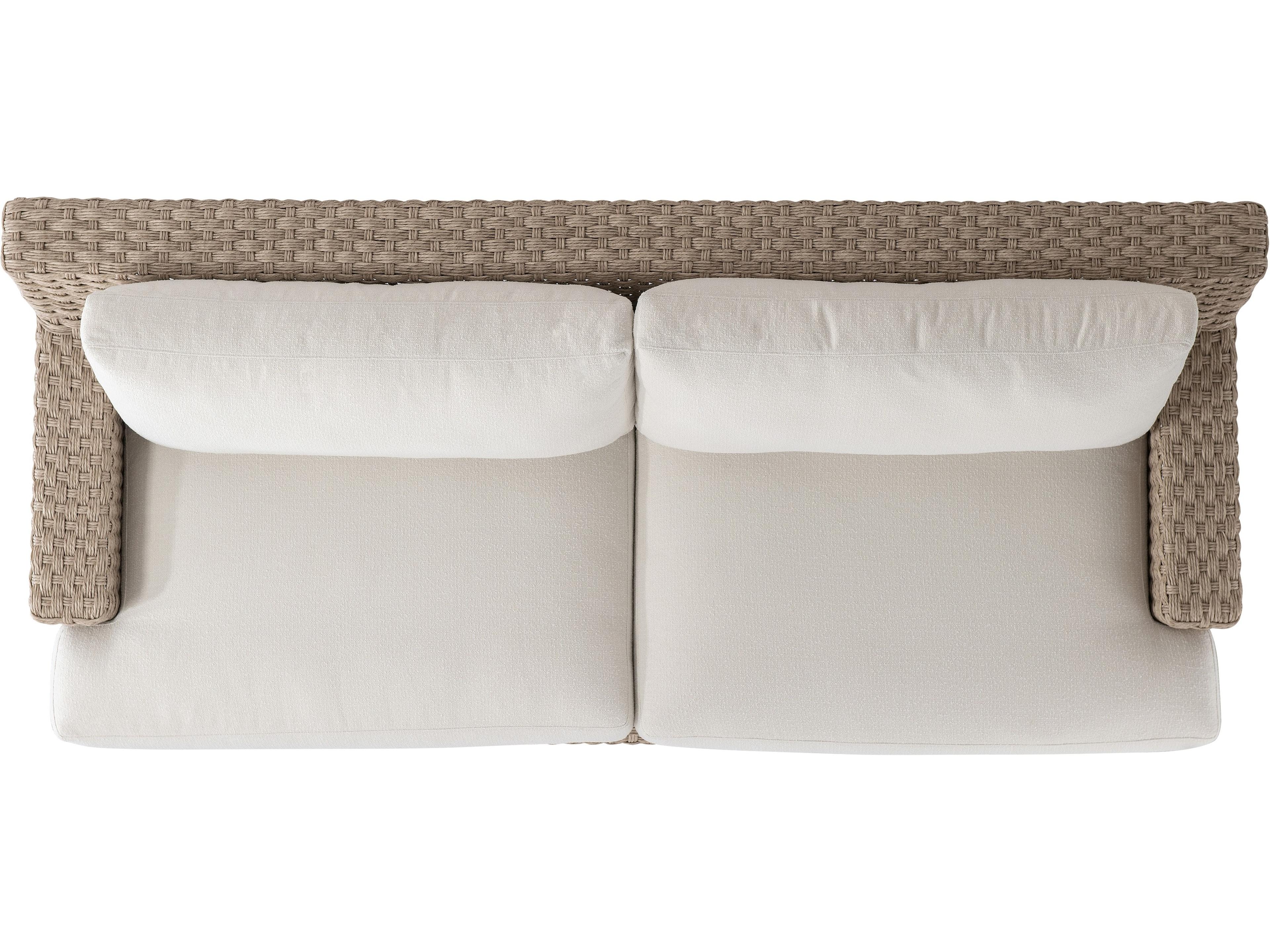 Bernhardt Exteriors Brown Wicker Cushion Sofa