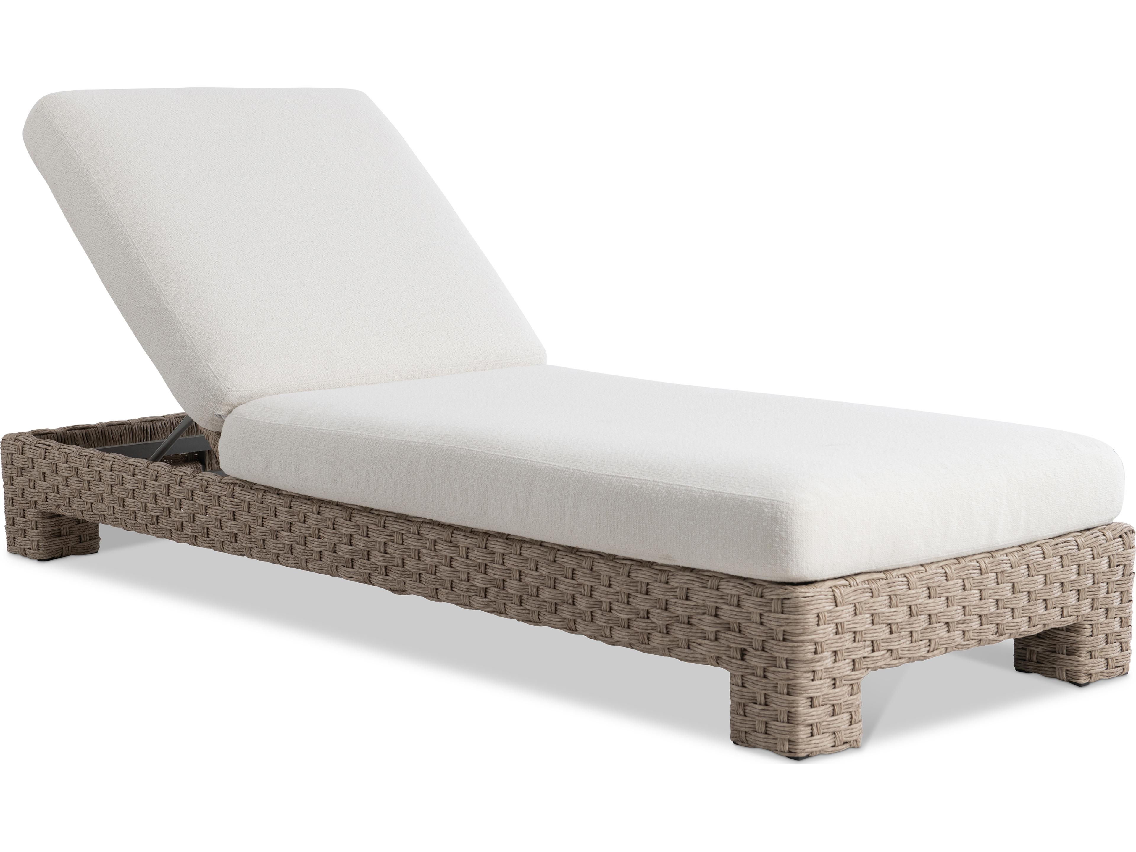Trieste Outdoor Chaise Lounge All-Weather Wicker Pampas Finish