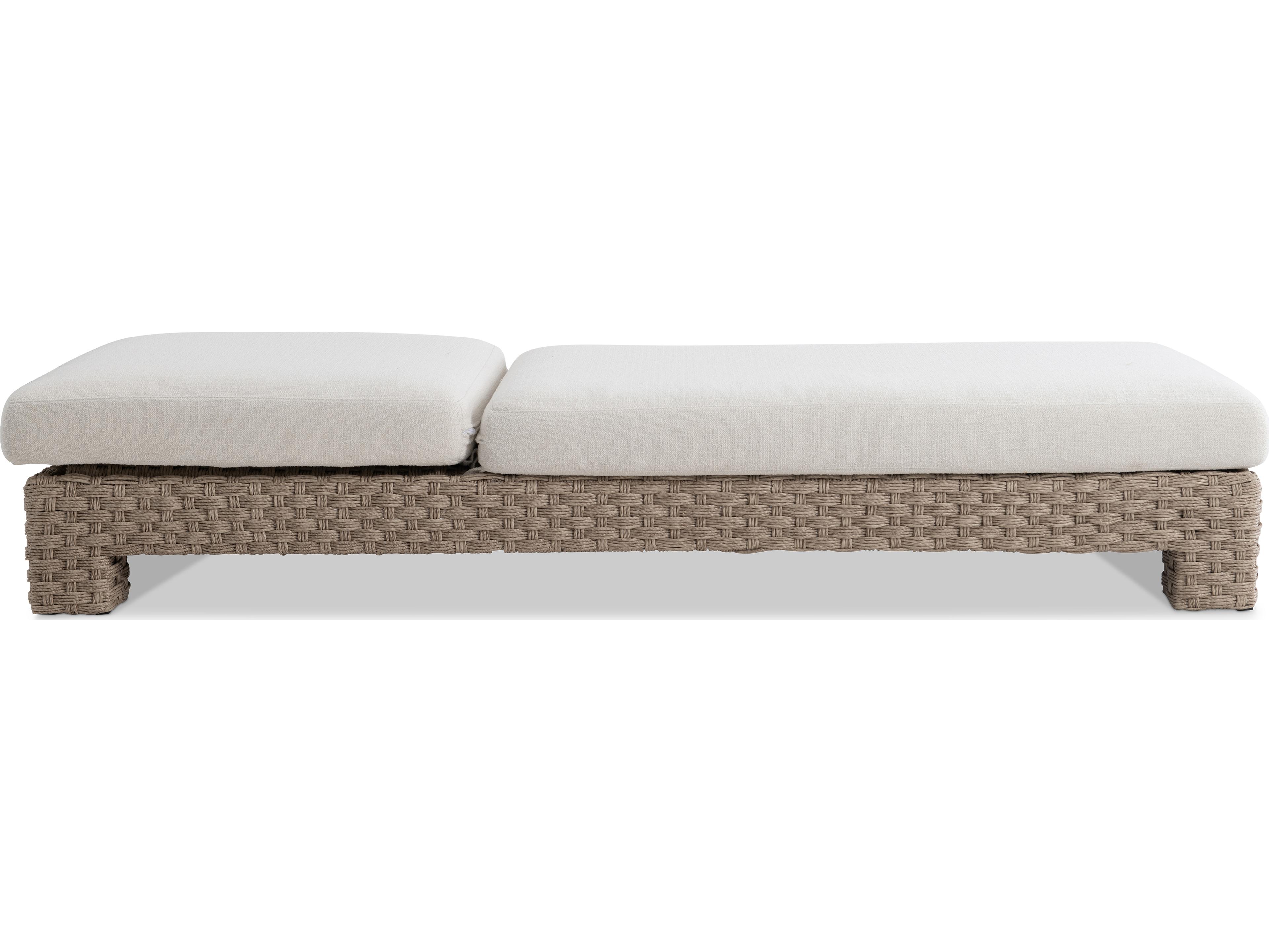 Bernhardt Exteriors Trieste Cream Wicker Cushion Chaise Lounge