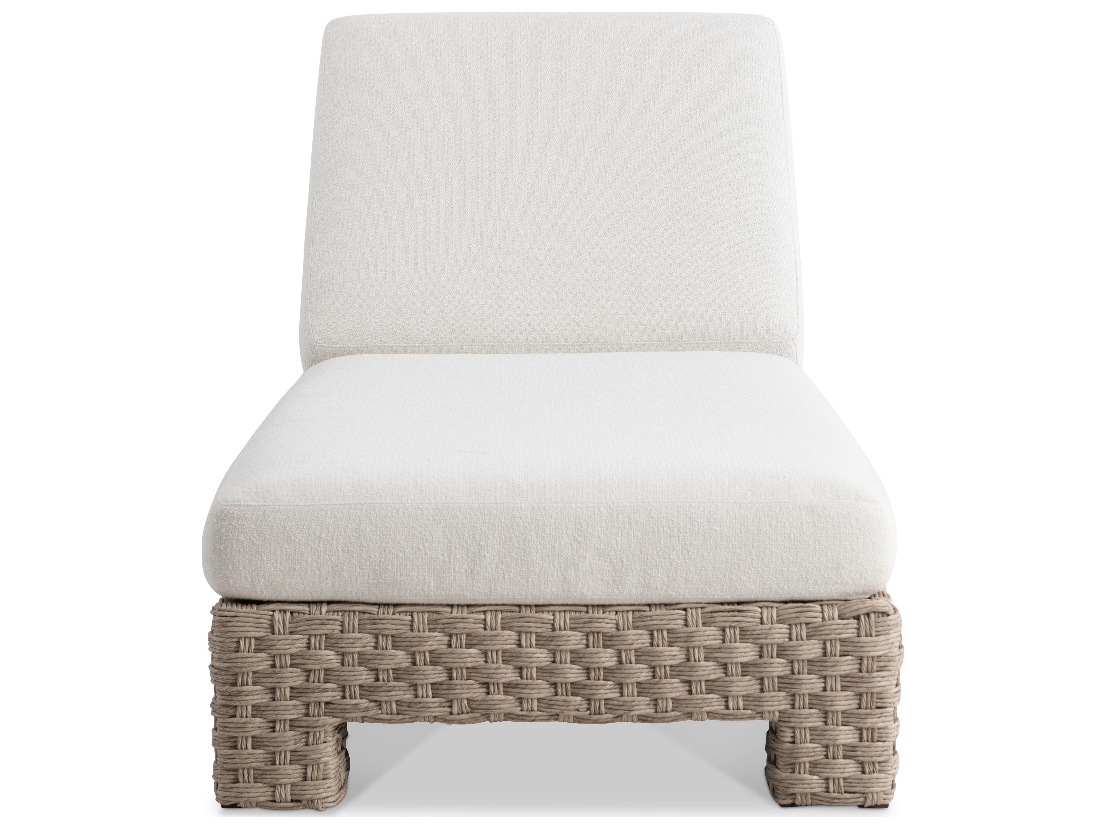Bernhardt Exteriors Trieste Cream Wicker Cushion Chaise Lounge
