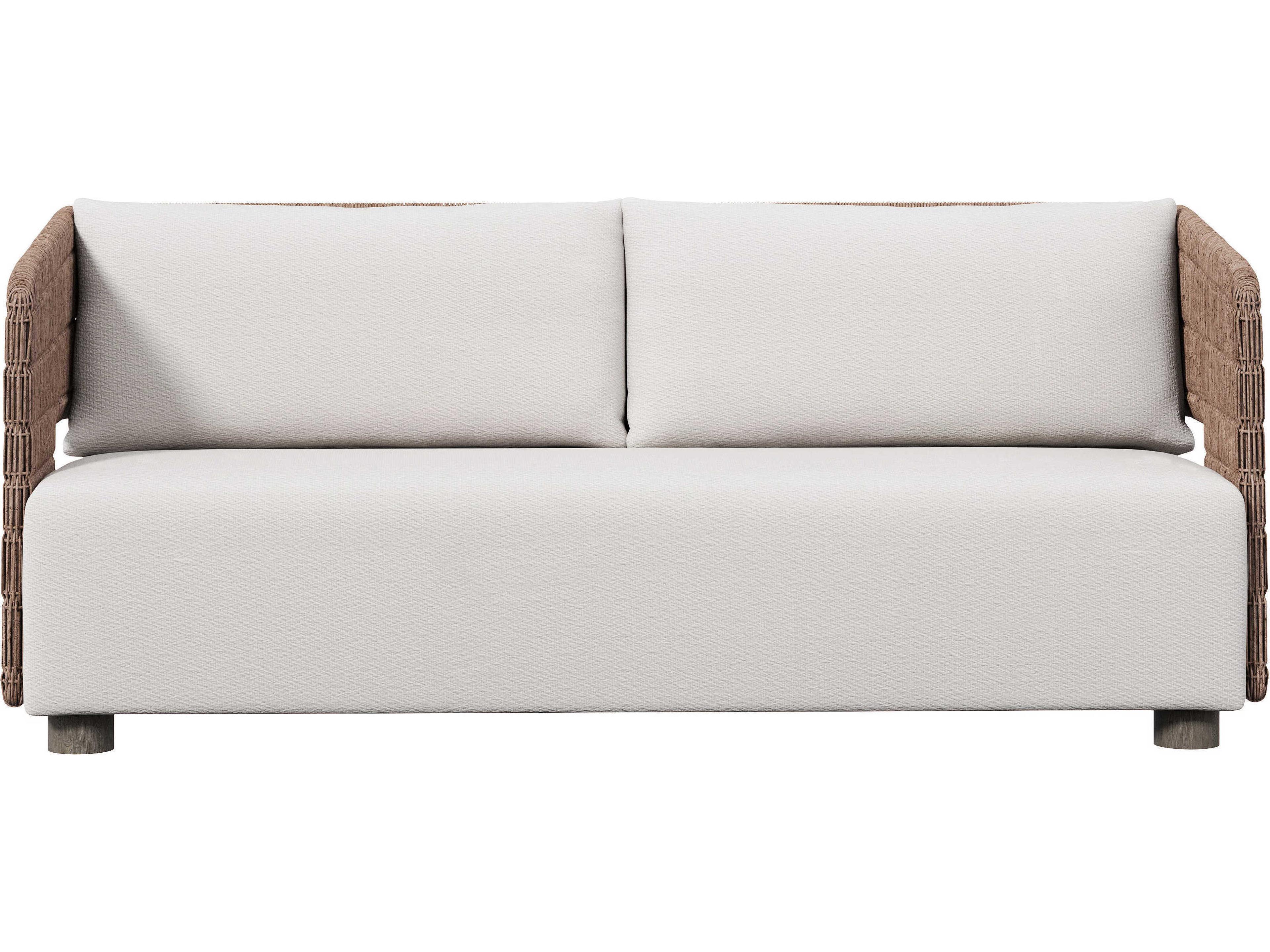Bernhardt Exteriors Maldives White/Cream   Cast Aluminum Cushion Sofa