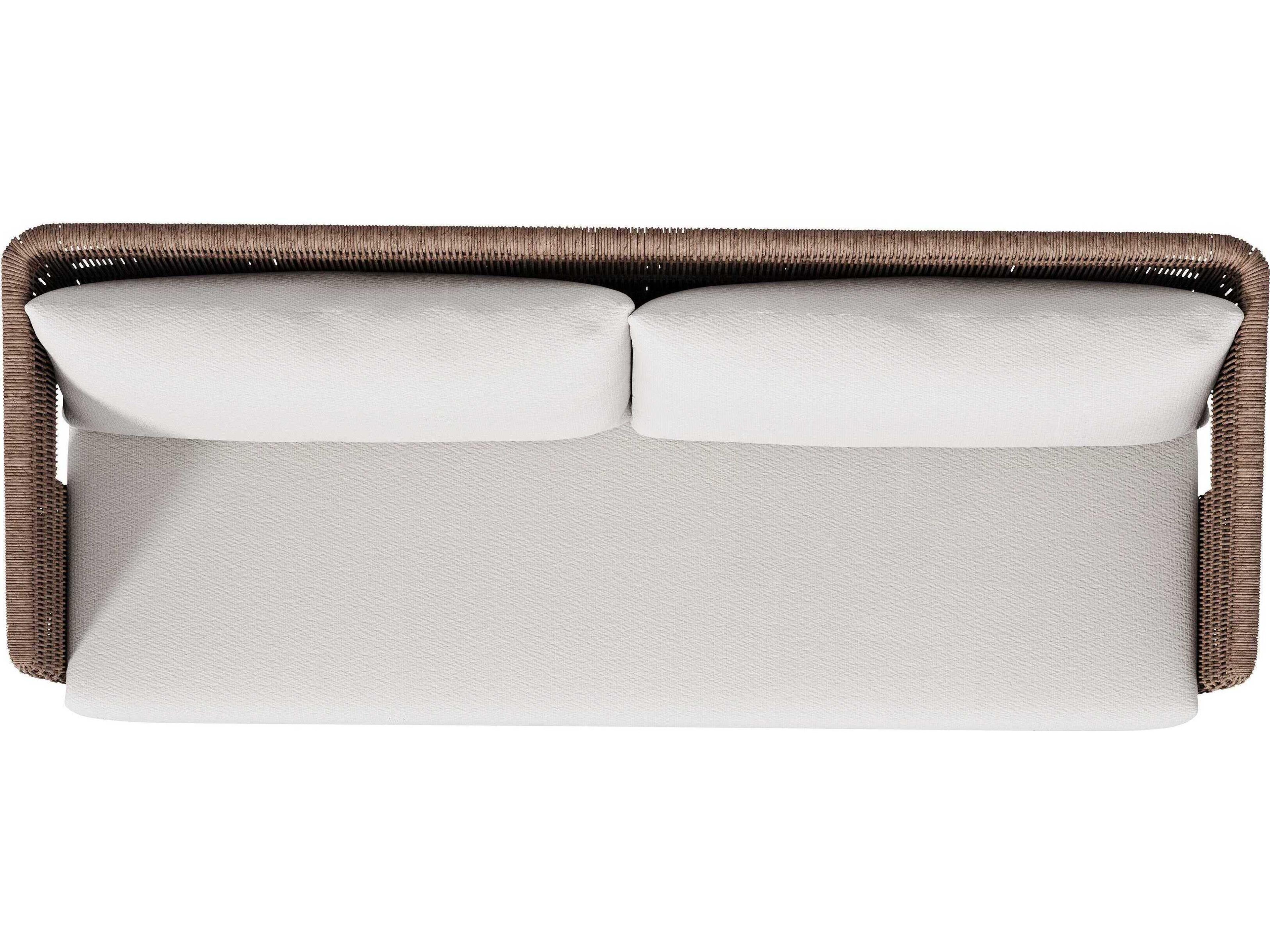 Bernhardt Exteriors Maldives White/Cream   Cast Aluminum Cushion Sofa