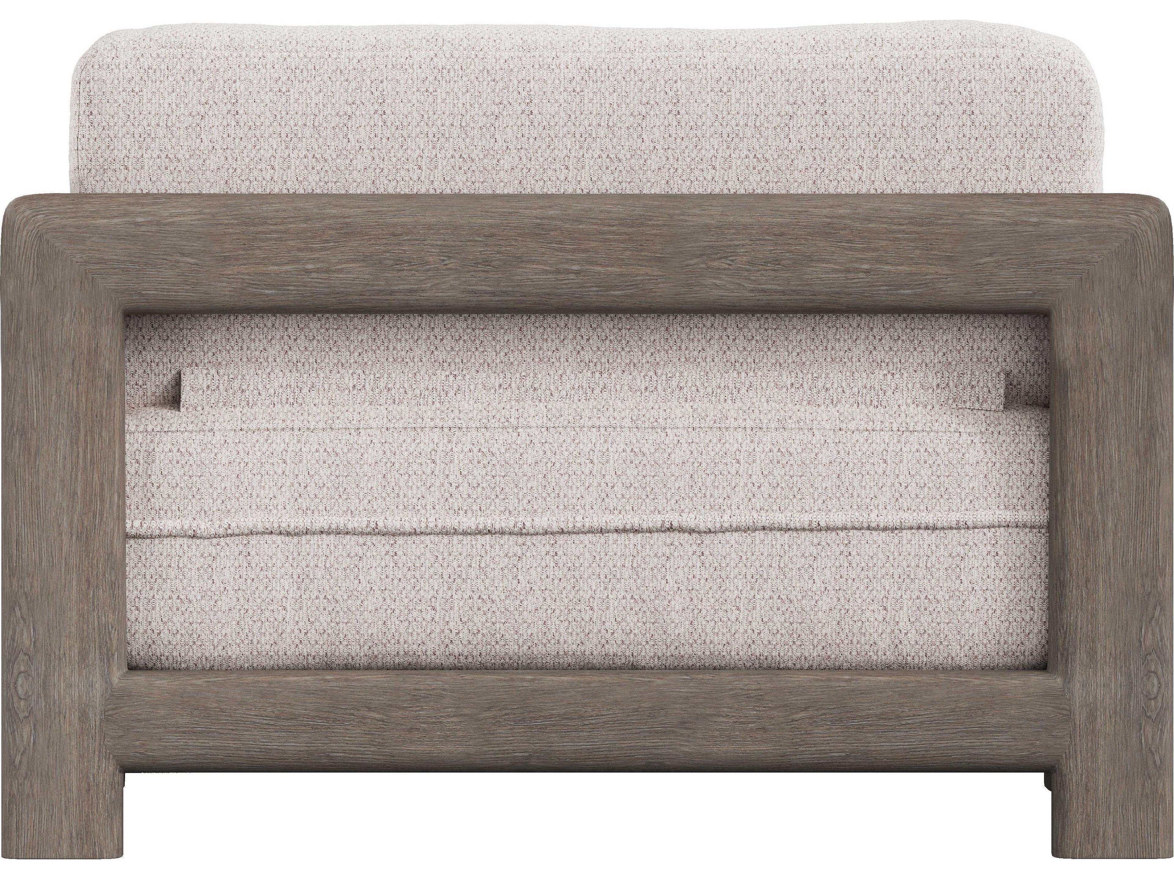 Bernhardt Exteriors Weathered Teak Montaigne 1/2 Outdoor Patio Lounge Chair with Cushion