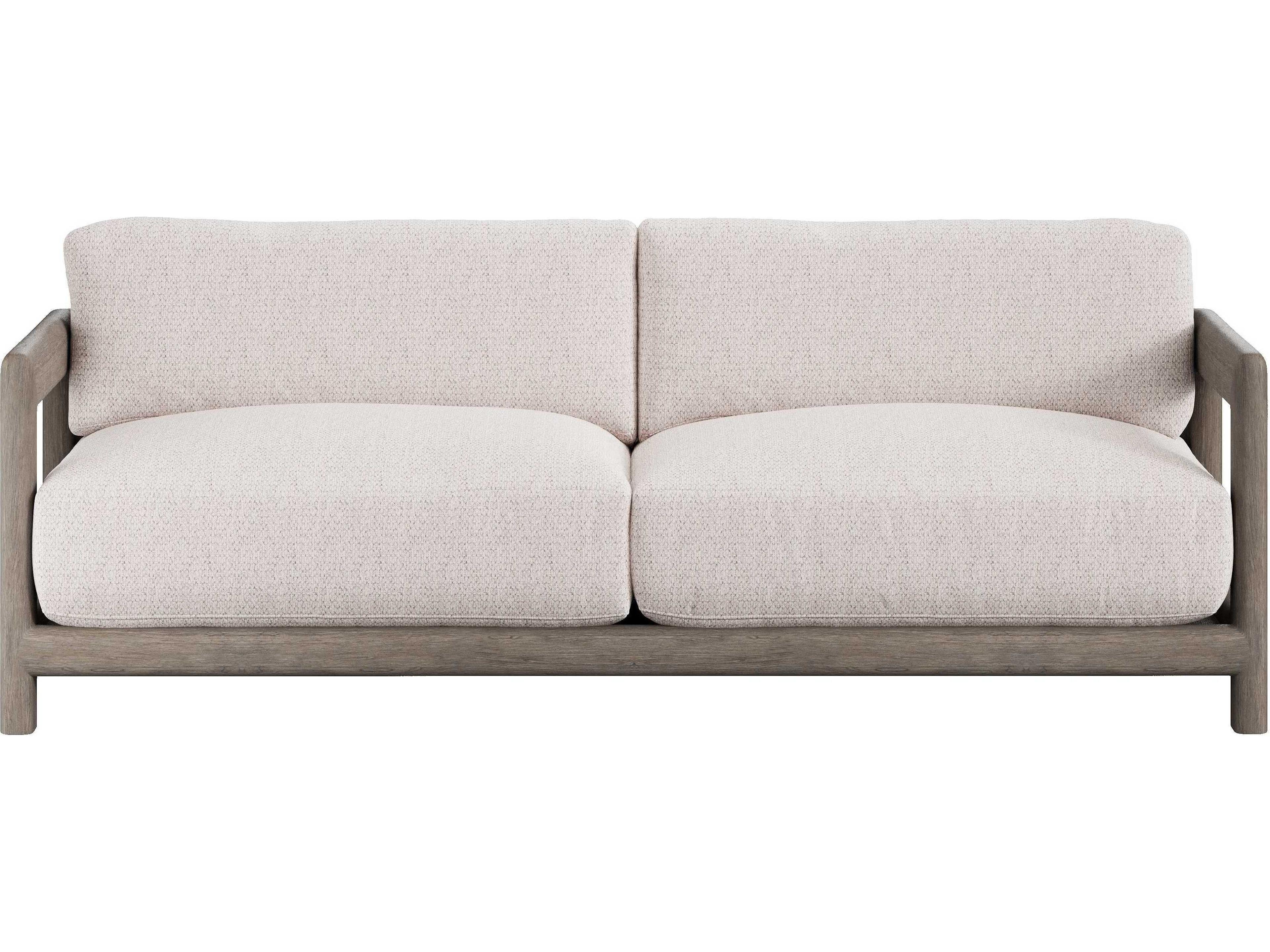 Bernhardt Exteriors Weathered Teak Cushion Outdoor Patio Sofa