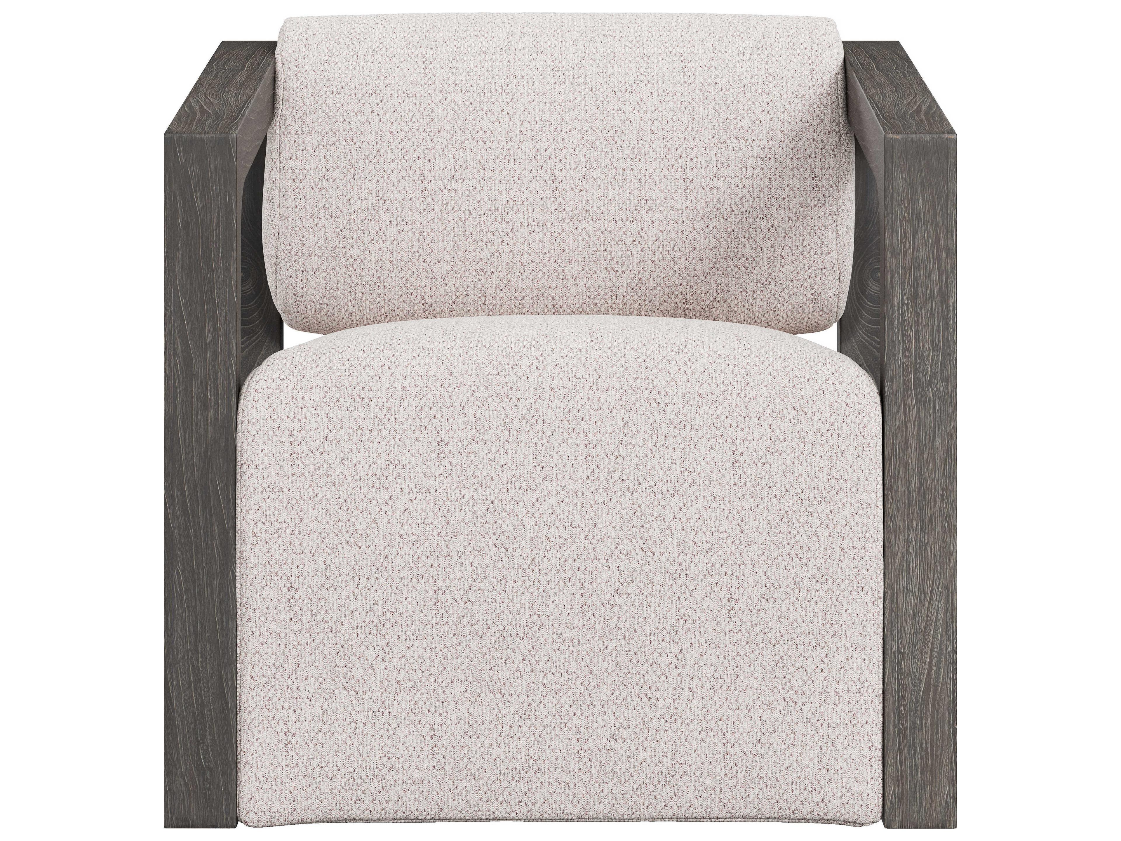 Bernhardt Exteriors Smoked Truffle Teak Leilani Swivel Outdoor Lounge Chair with Cushion