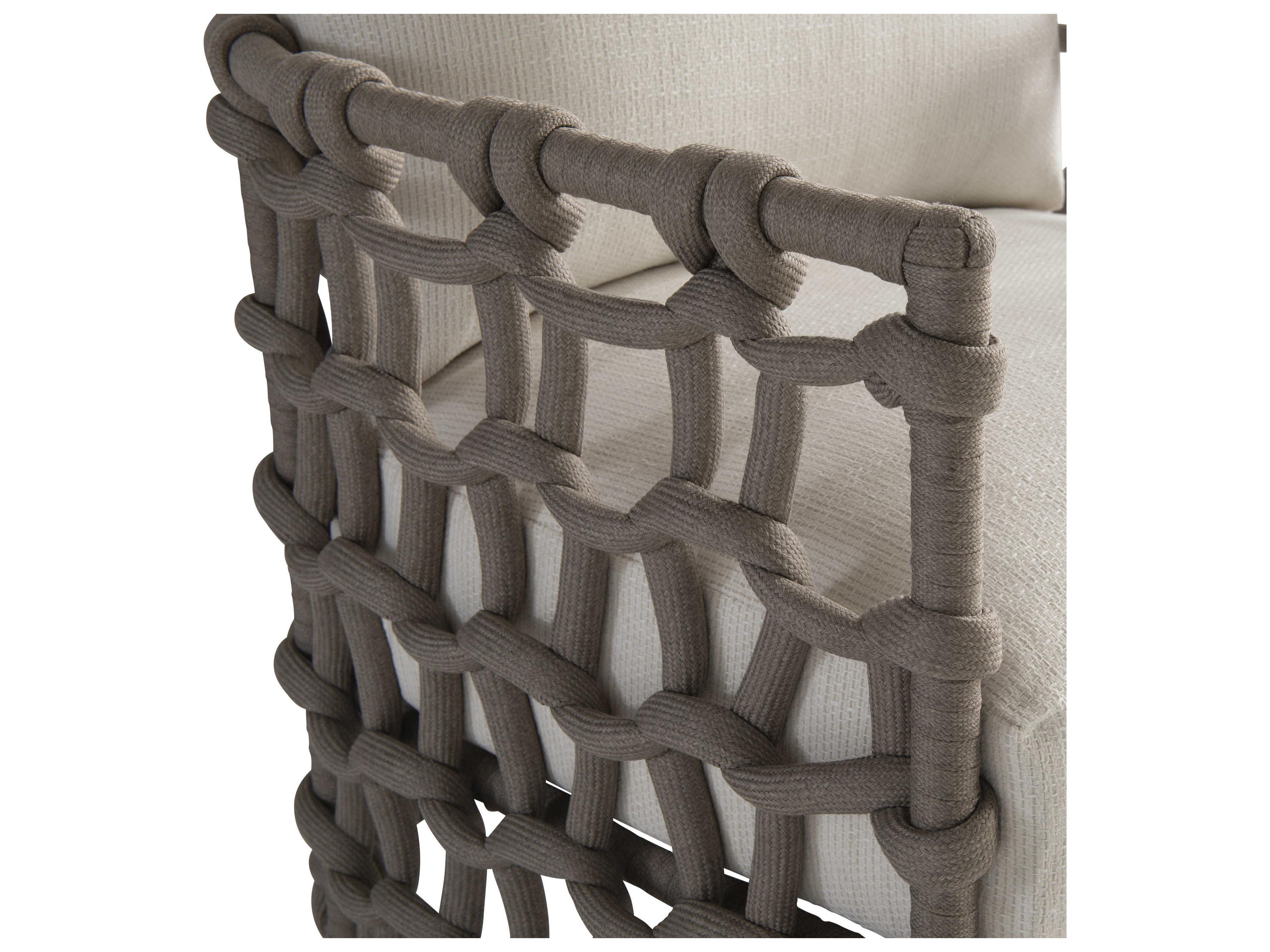 Bernhardt Exteriors Shiitake / Gray Powder Coat Aluminum Cushion Patio Lounge Chair