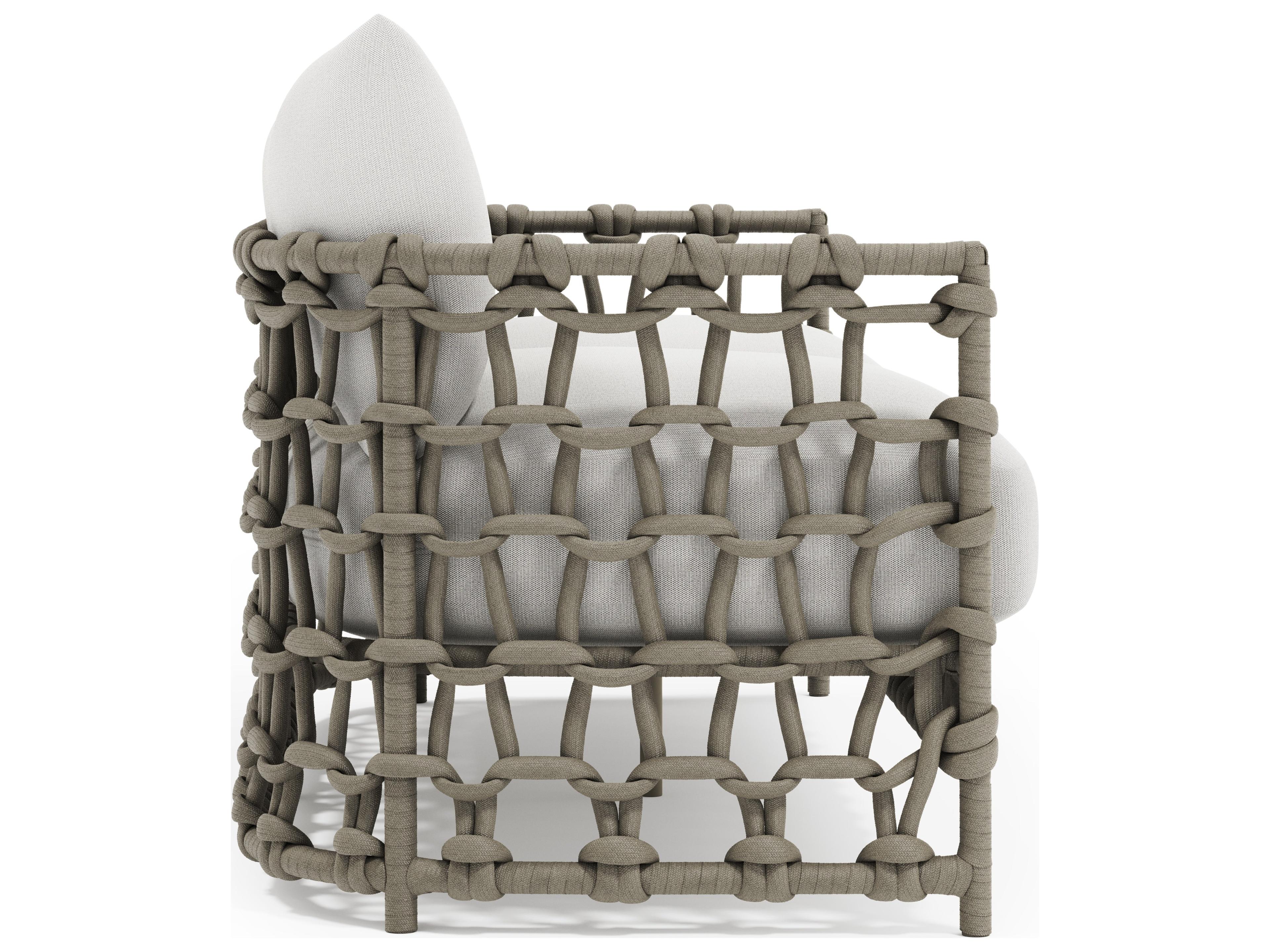 Bernhardt Exteriors Grey Rope Cushion Sofa