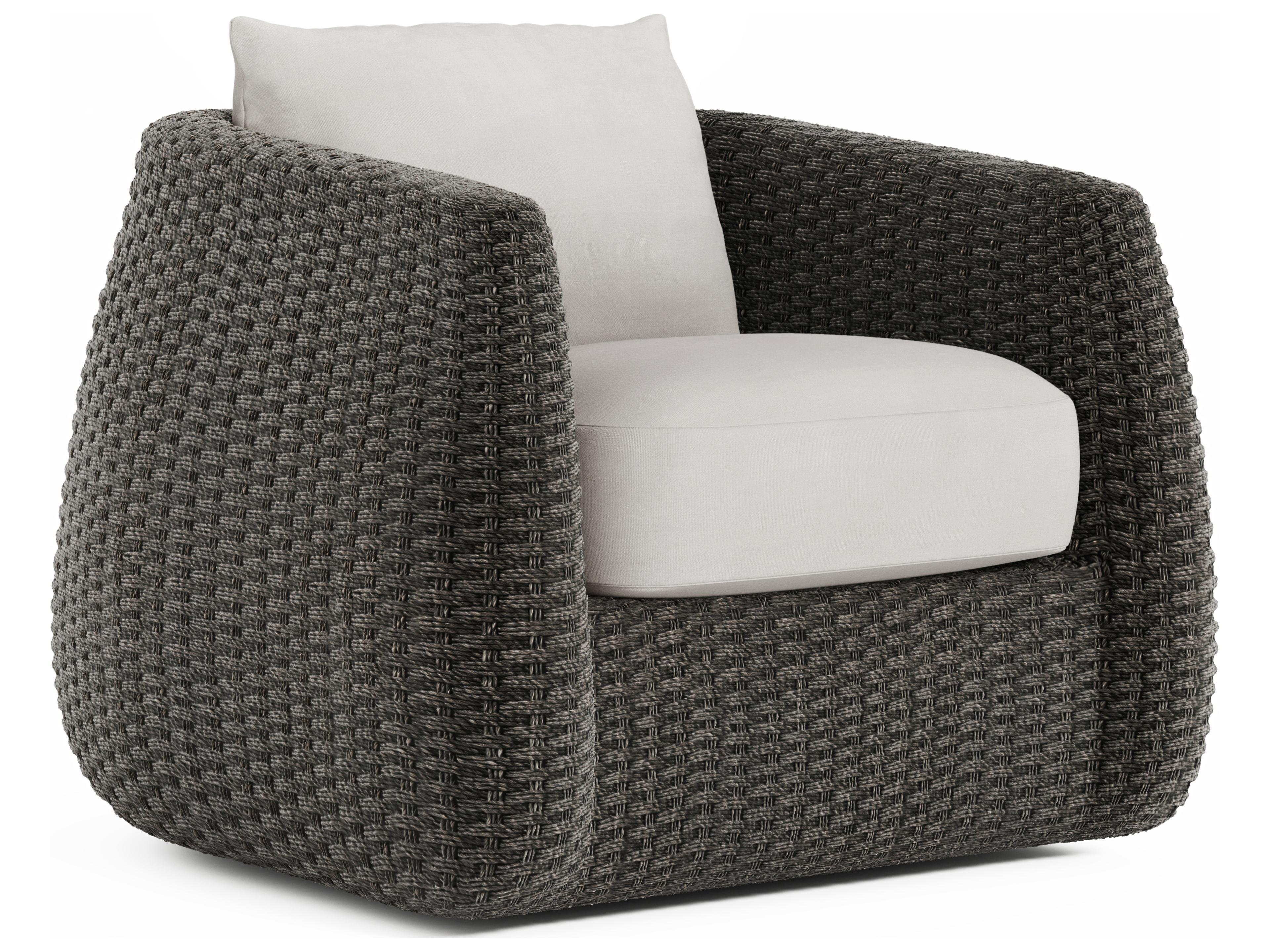 Sarene Beige Wicker Cushion Lounge Chair