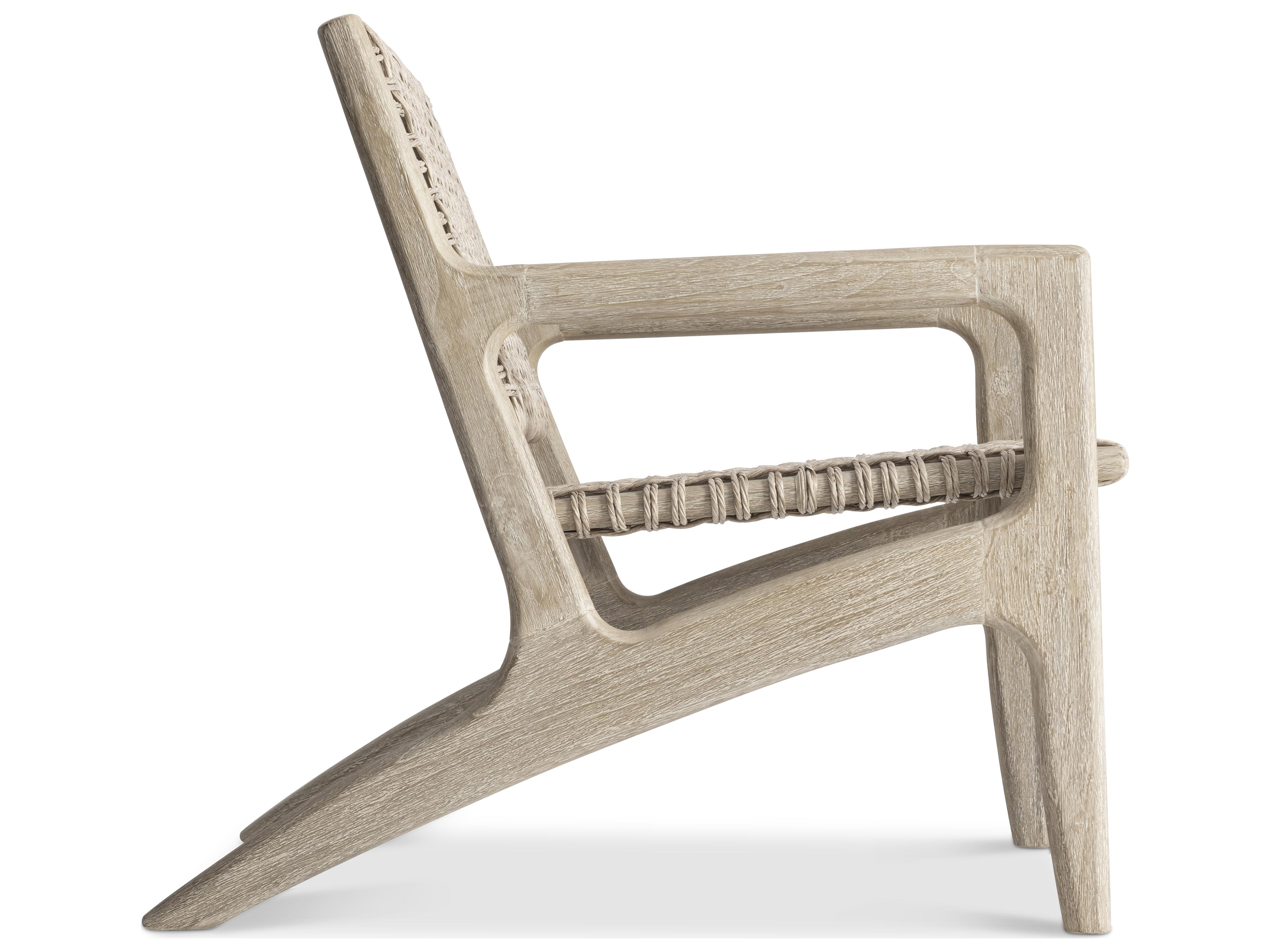 Bernhardt Exteriors Atlas Brown Teak Wicker Lounge Chair