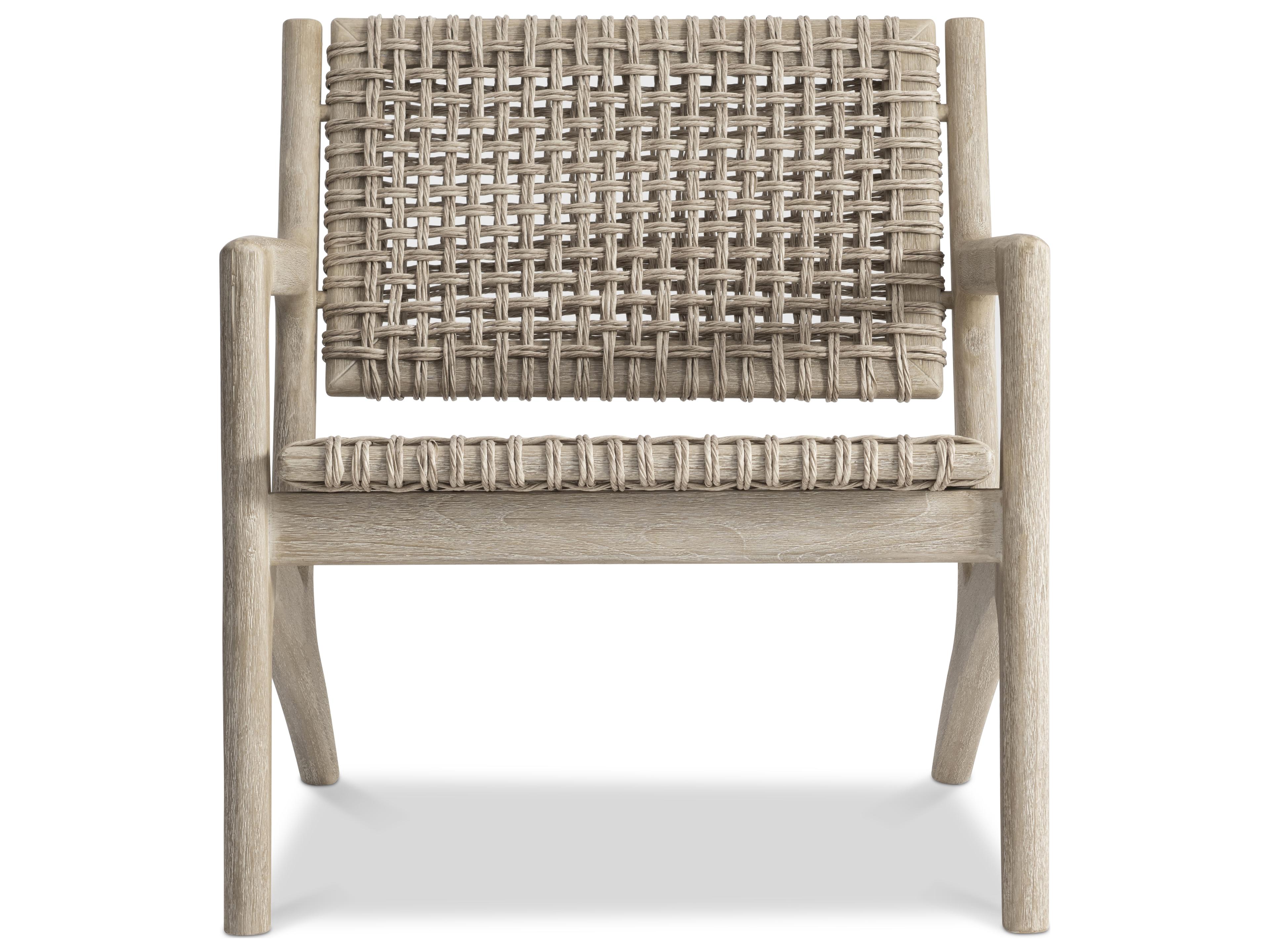 Bernhardt Exteriors Atlas Brown Teak Wicker Lounge Chair
