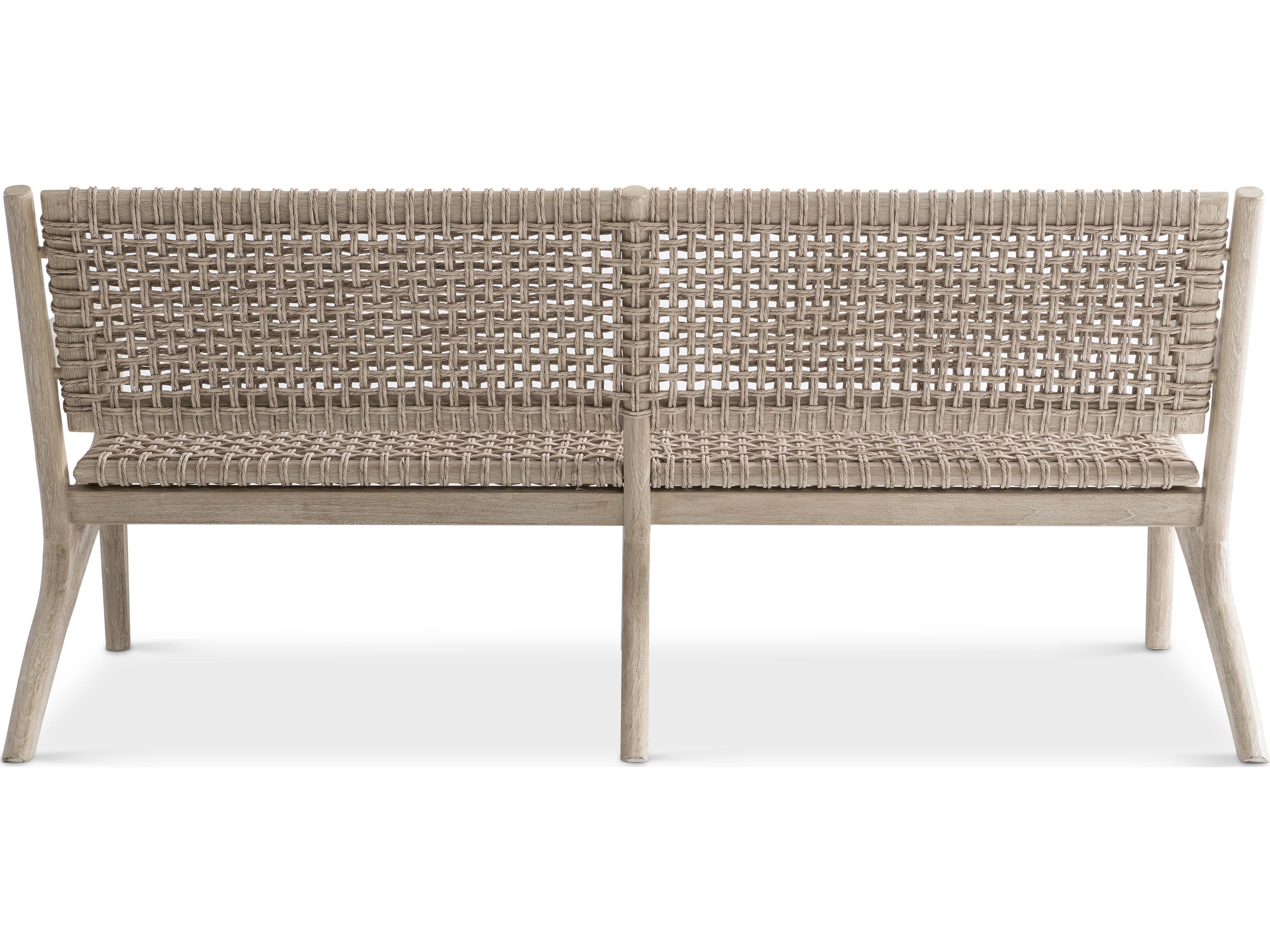 Bernhardt Exteriors Atlas Brown Teak Wicker Sofa