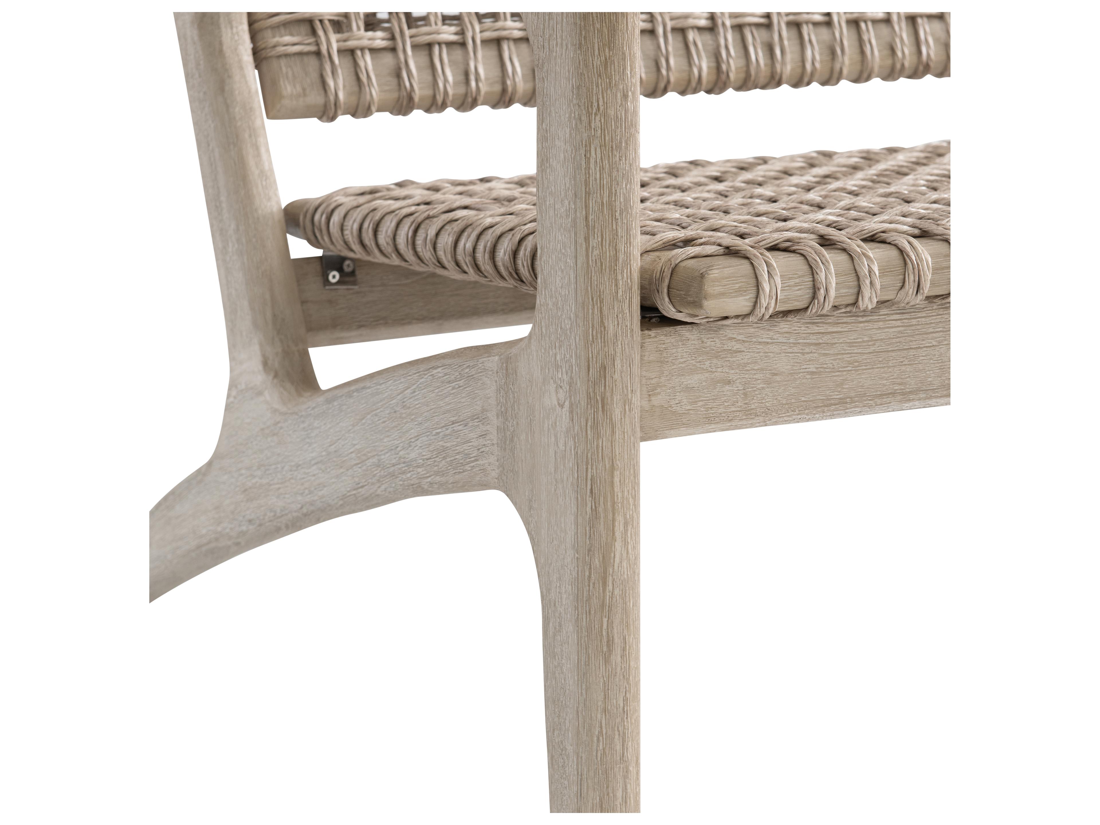 Bernhardt Exteriors Atlas Brown Teak Wicker Sofa