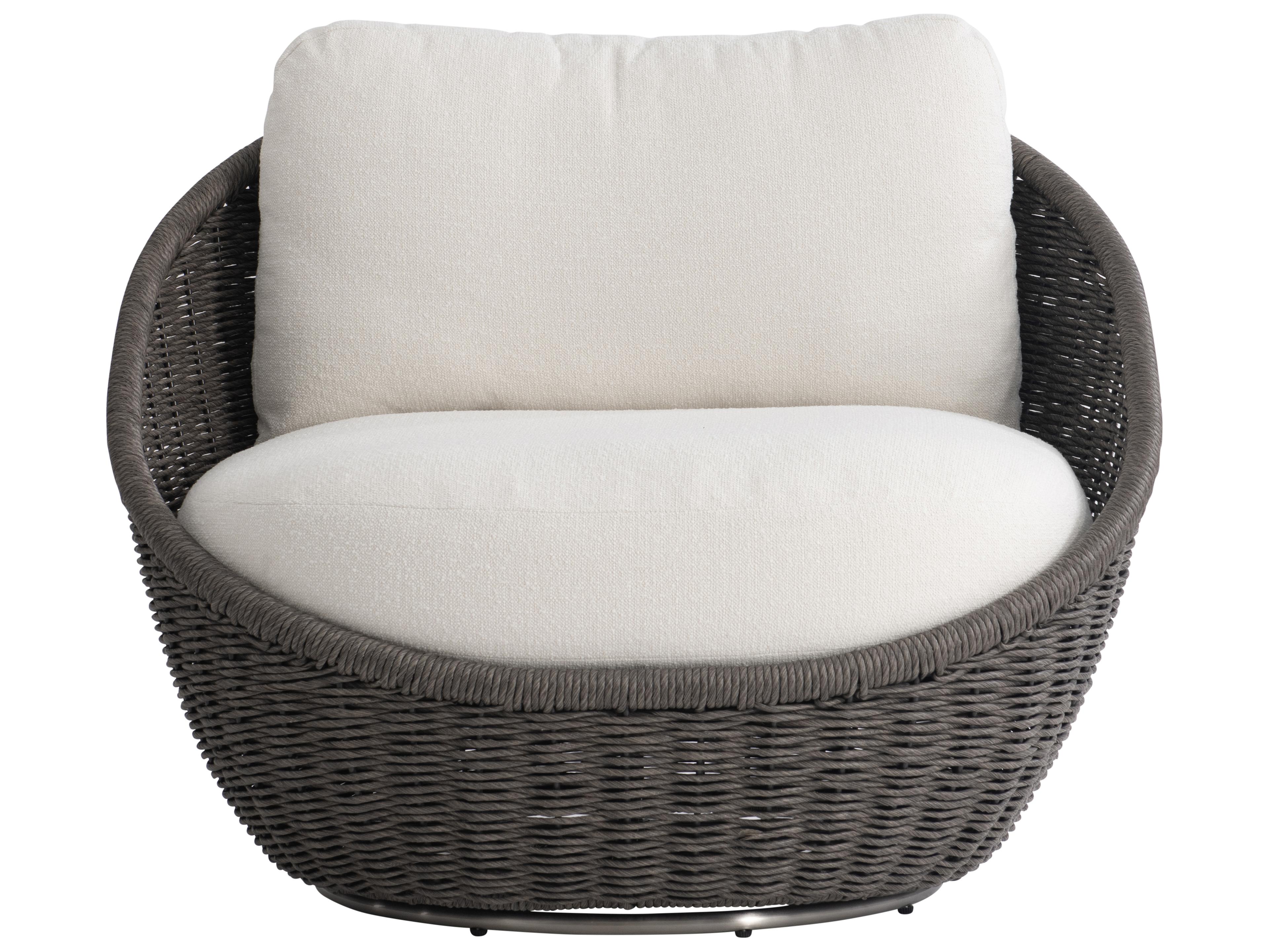 Bernhardt Exteriors Santa Cream Wicker Cushion Lounge Chair