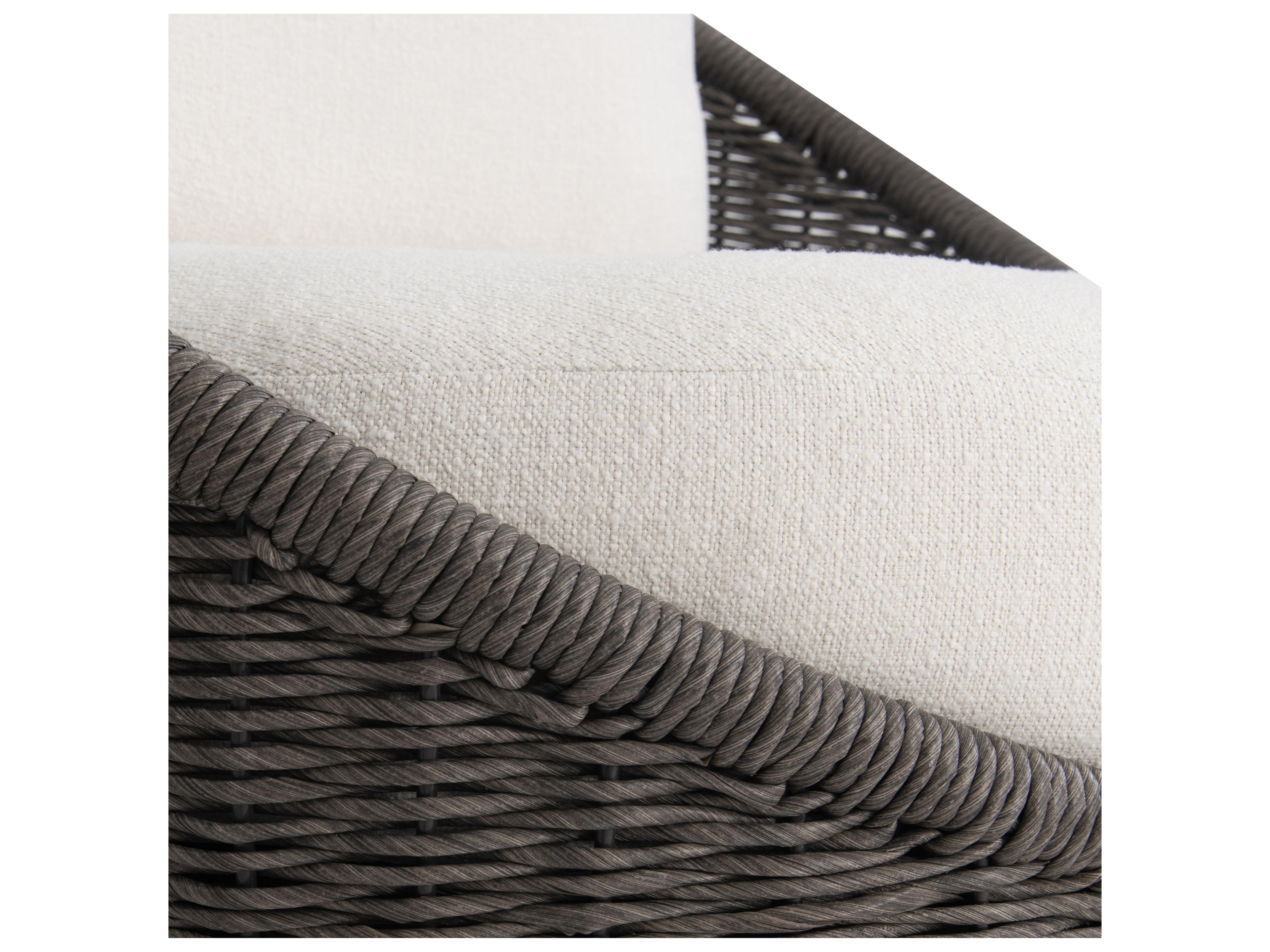 Bernhardt Exteriors Santa Cream Wicker Cushion Lounge Chair