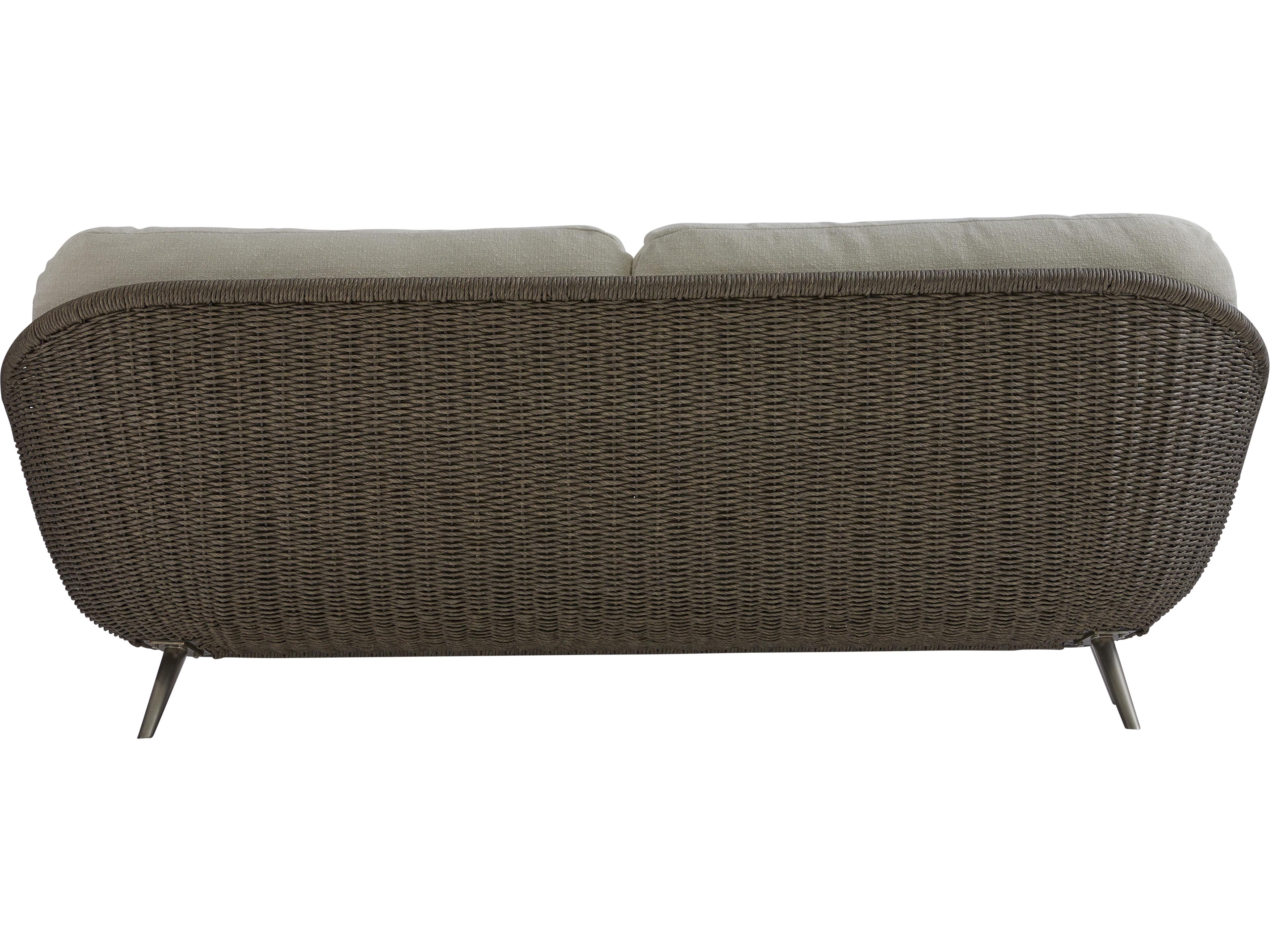 Bernhardt Exteriors Santa Cream Wicker Cushion Sofa