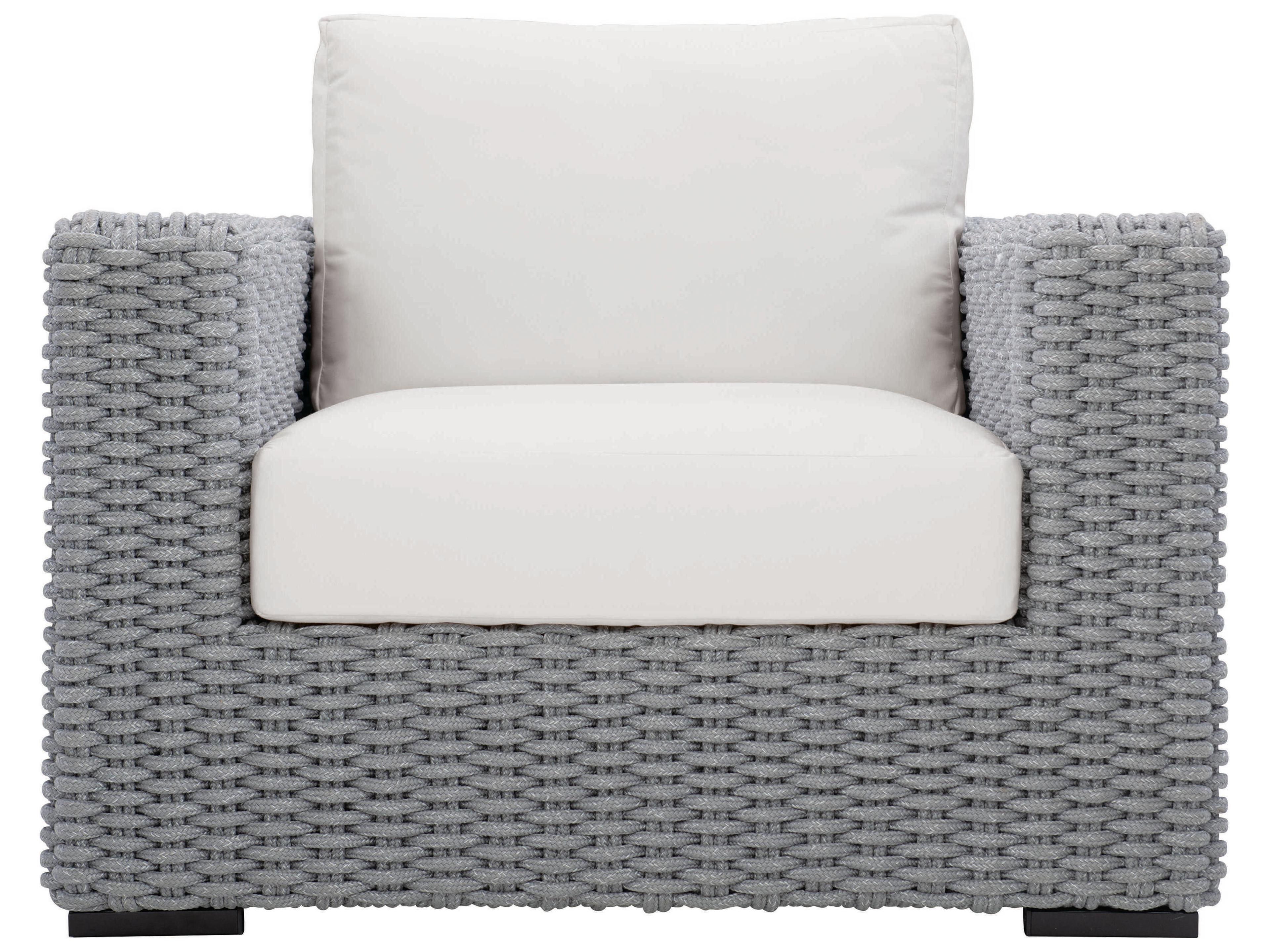 Bernhardt Exteriors Capri White/Cream Cast Aluminum Cushion Lounge Chair