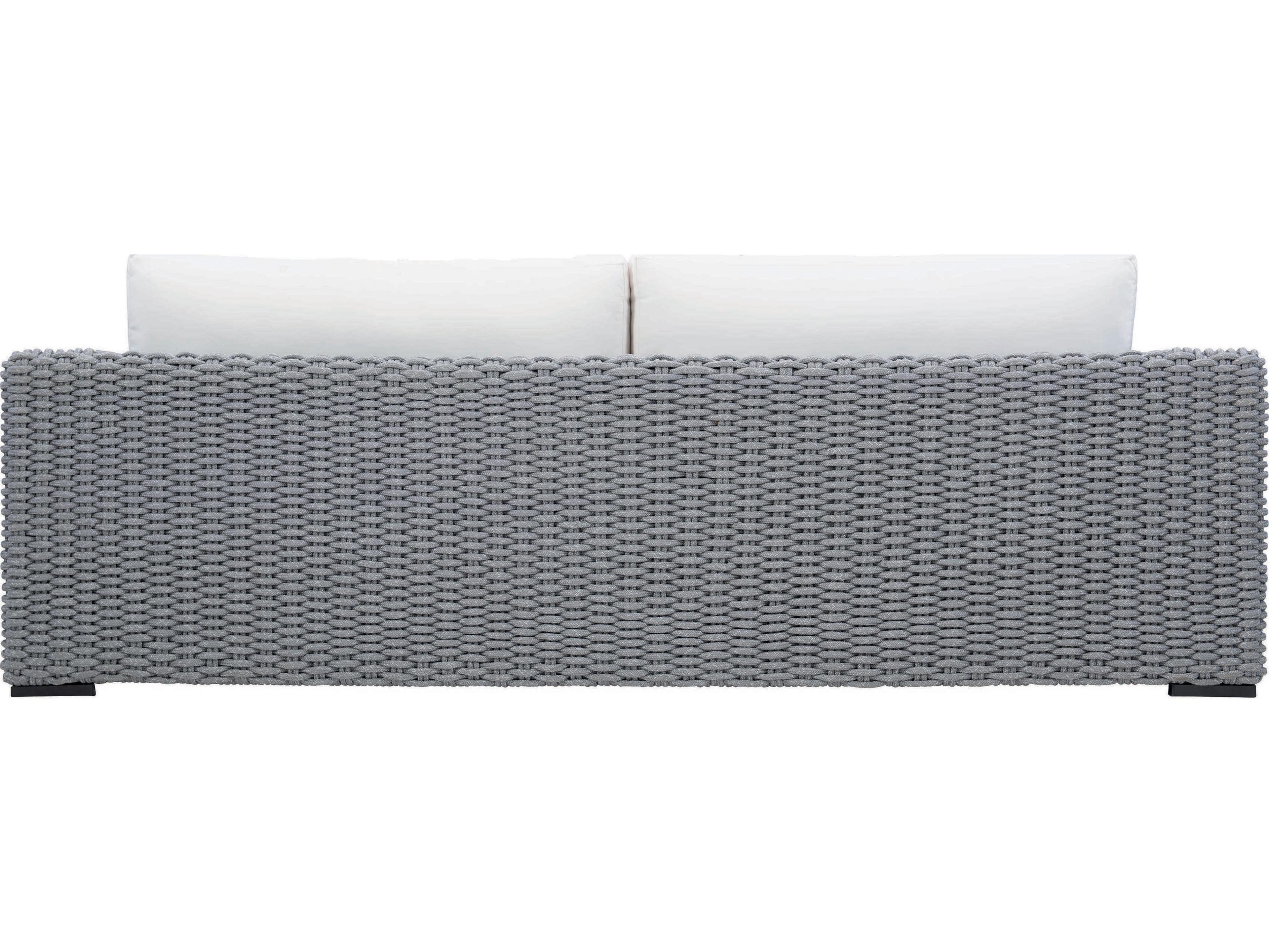 Bernhardt Exteriors Mist Gray Aluminum Rope Cushion Outdoor Sofa
