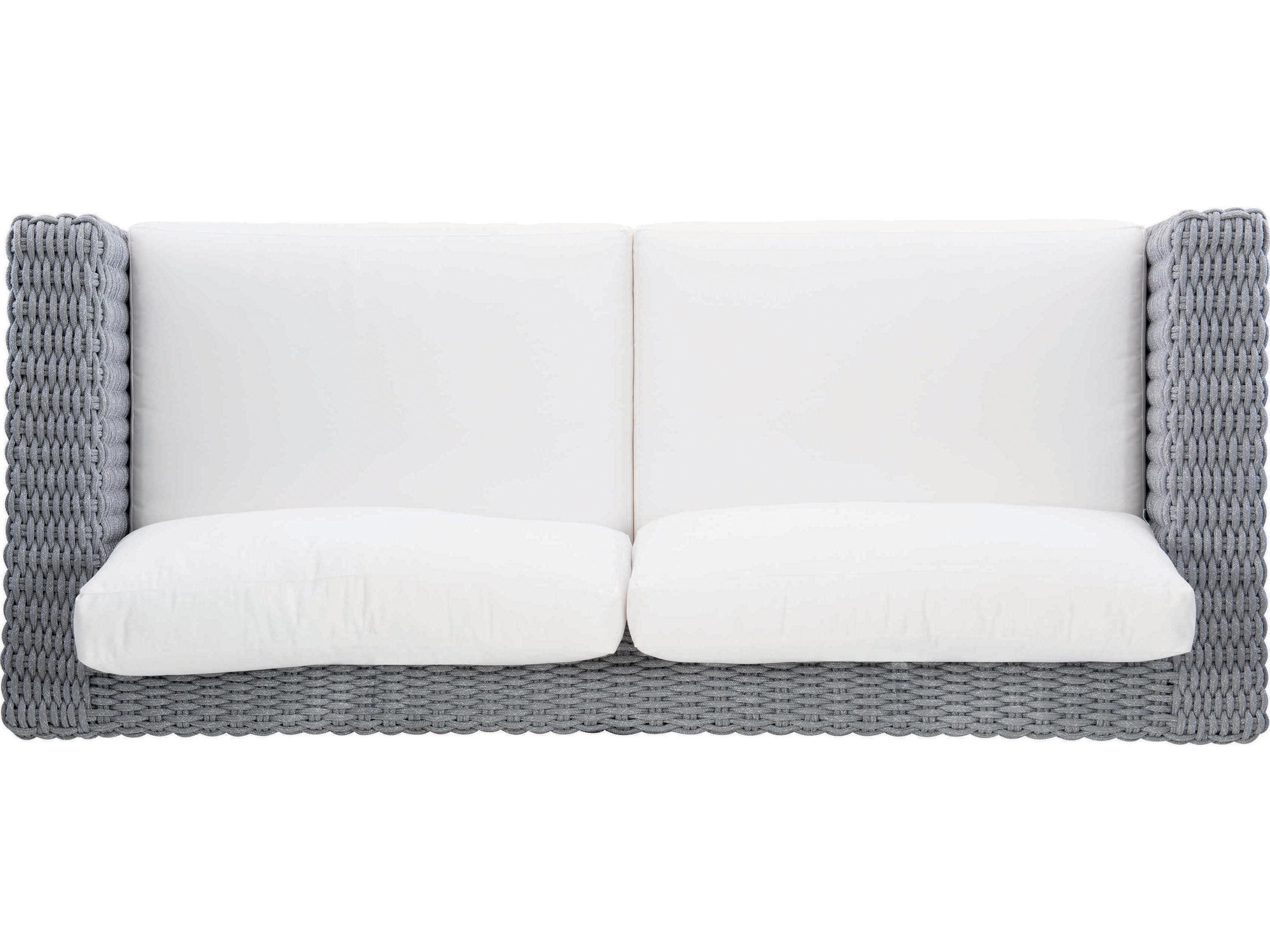 Bernhardt Exteriors Mist Gray Aluminum Rope Cushion Outdoor Sofa
