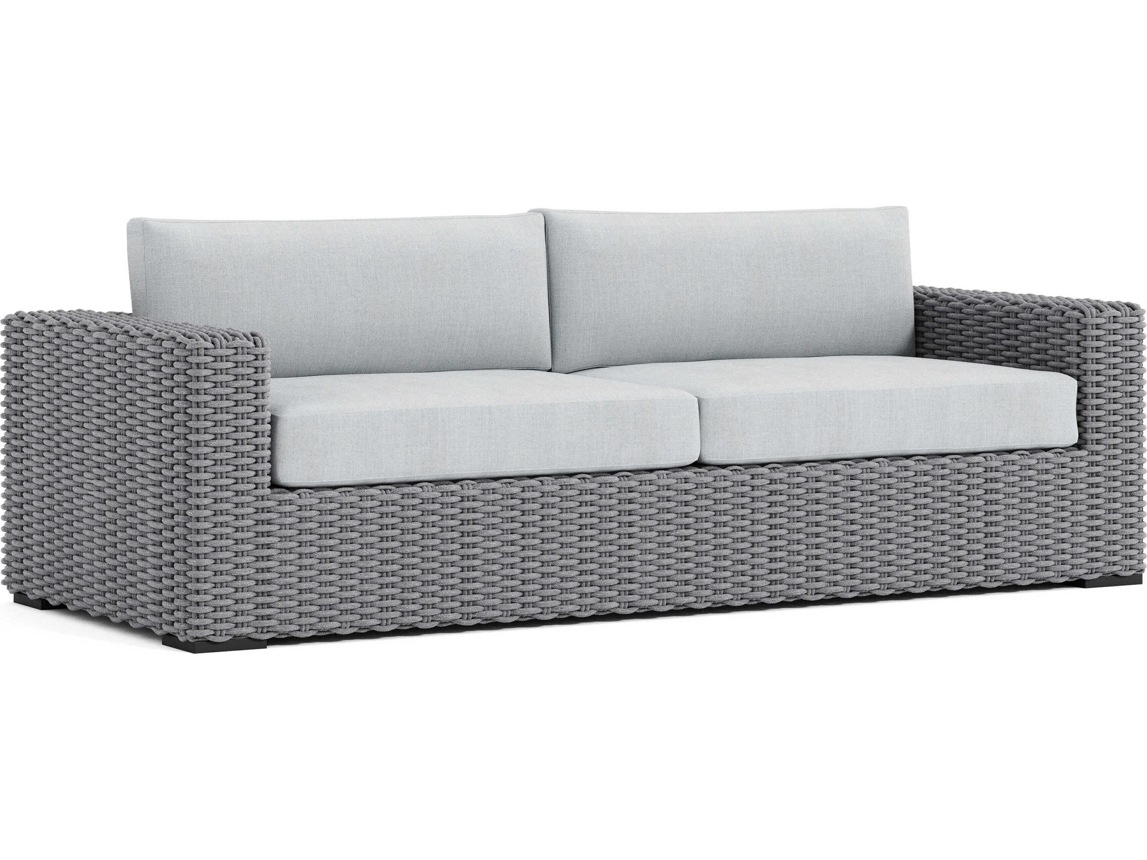 Capri Woven Rope Outdoor Sofa in Gray Mist