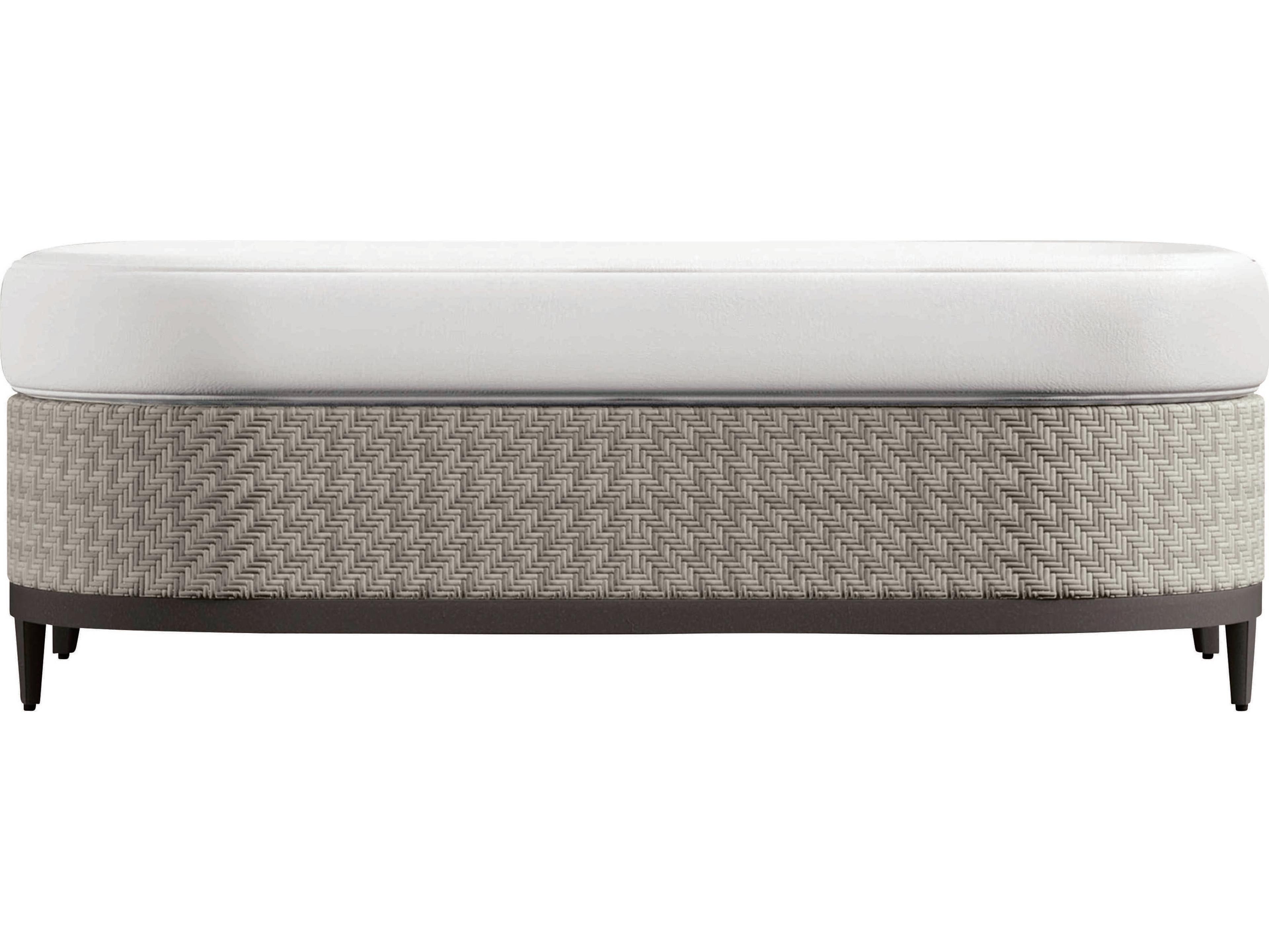 Bernhardt Exteriors Captiva White/Cream Wicker Cushion Ottoman