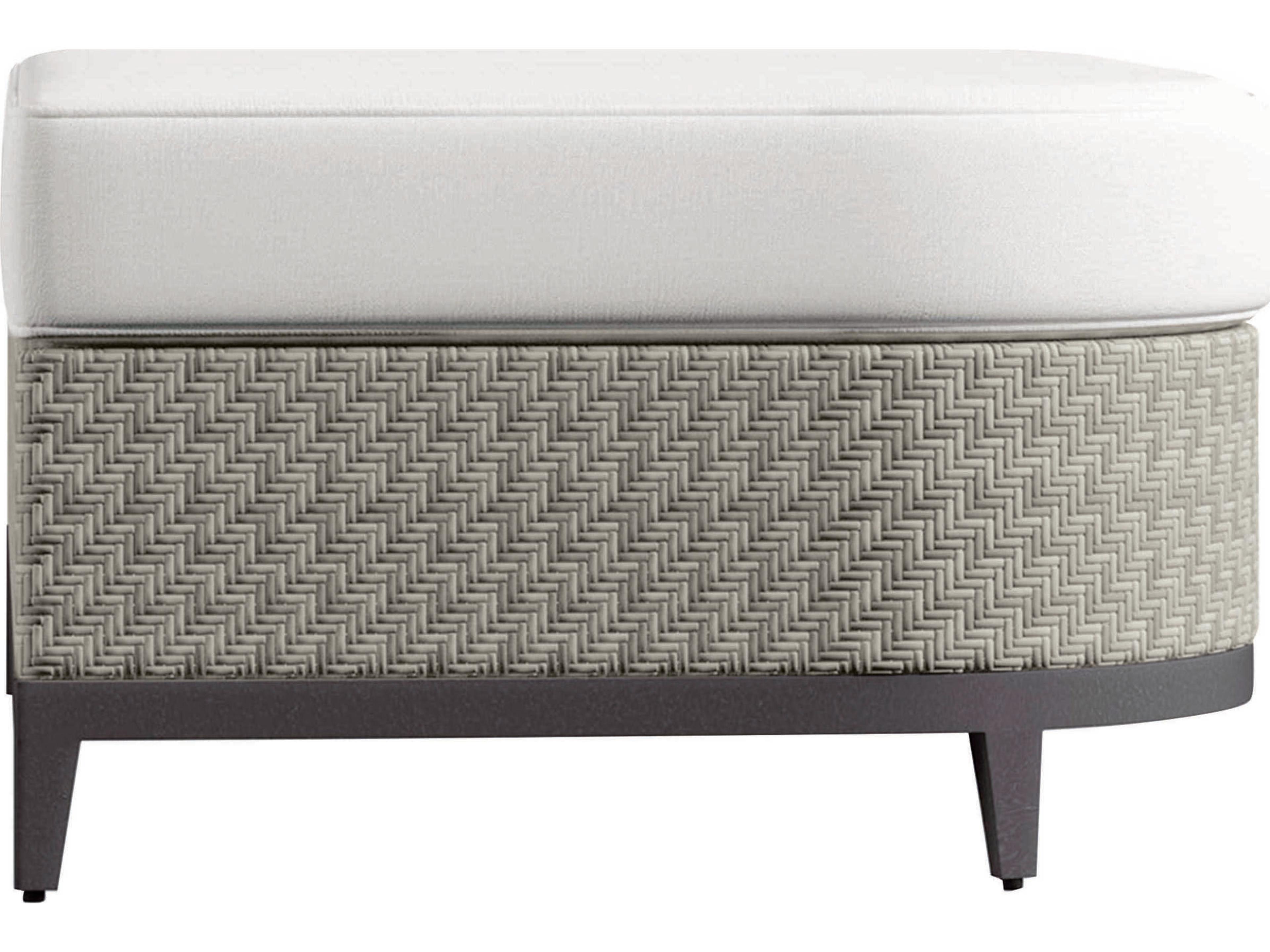 Bernhardt Exteriors Captiva White/Cream Wicker Cushion Ottoman