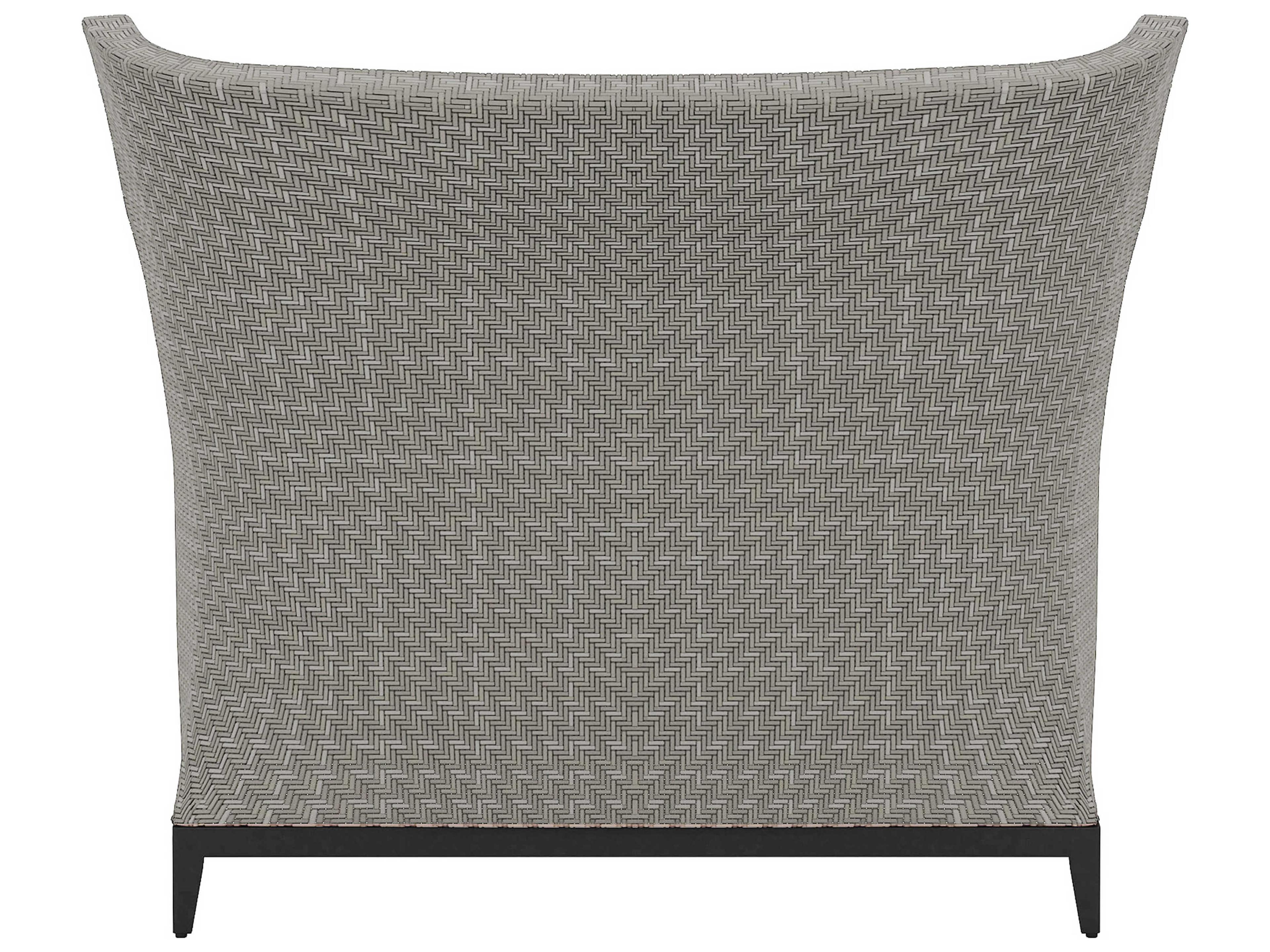 Bernhardt Exteriors Pewter Gray Aluminum Wicker Cushion Lounge Chair