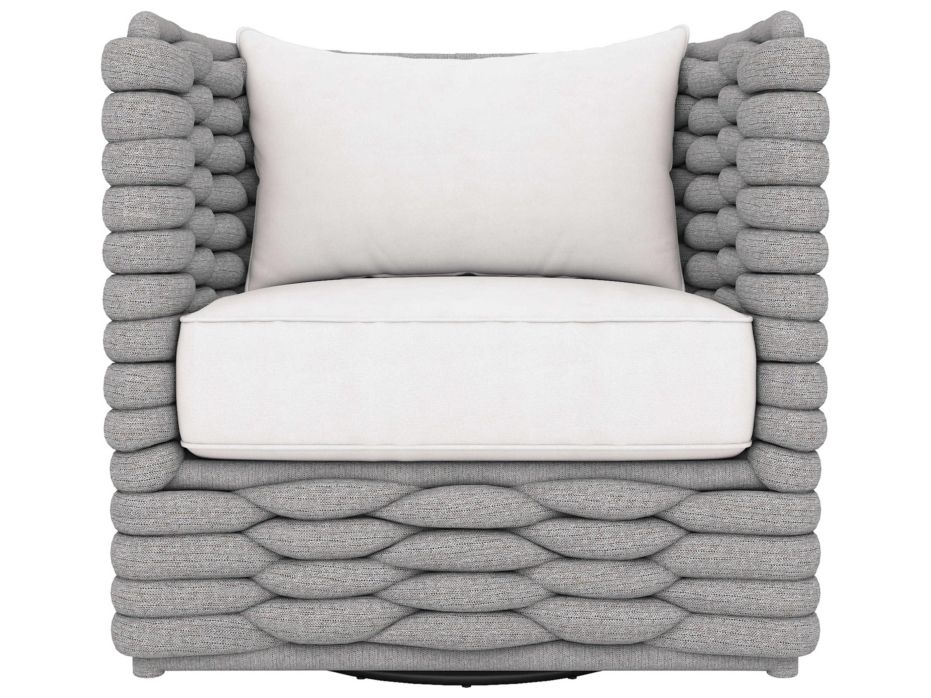 Bernhardt Exteriors Nordic Gray Fabric Rope Cushion Lounge Chair