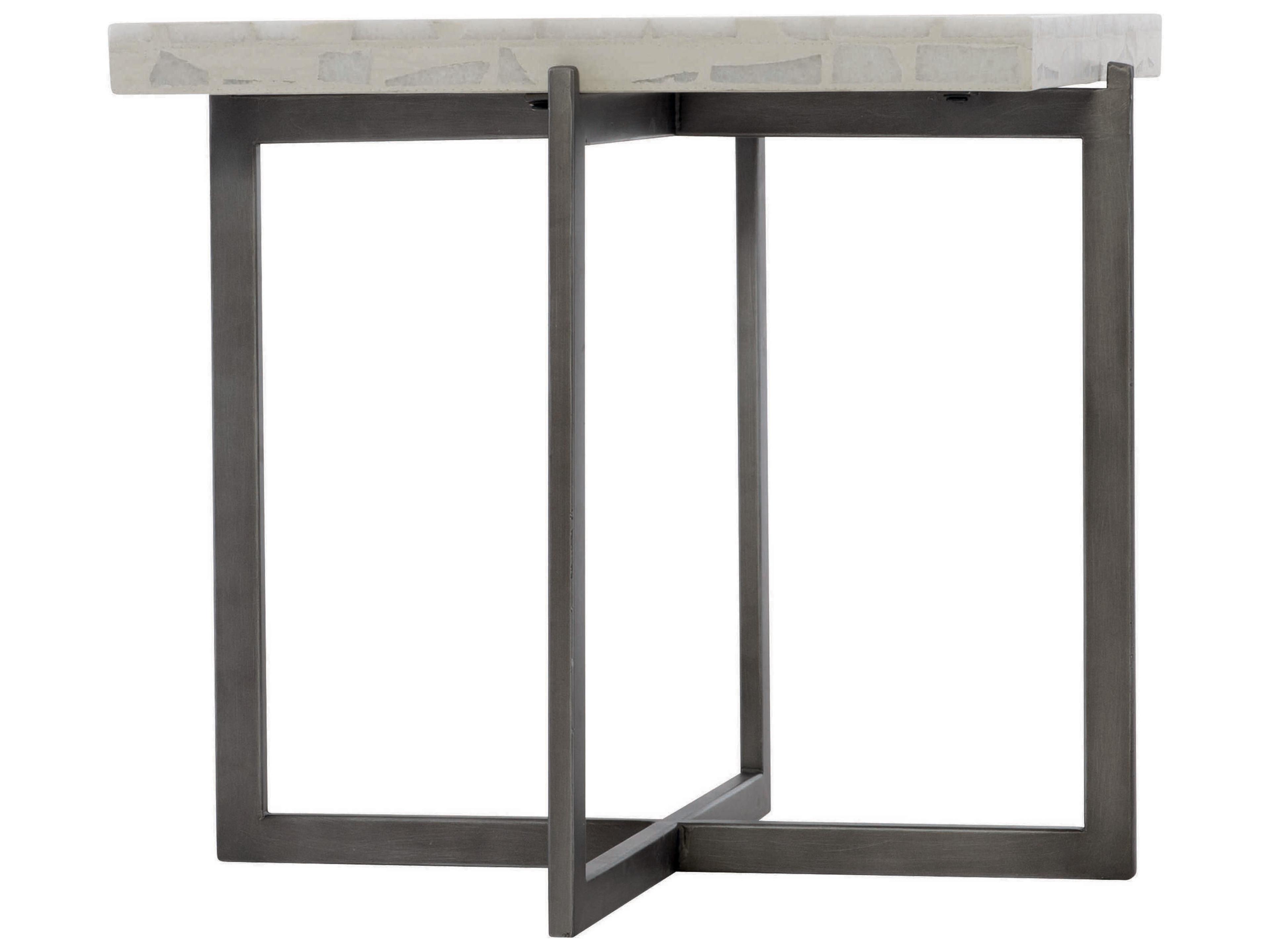 Stillwater Outdoor Cocktail Table Terrazzo Stone Steel Base