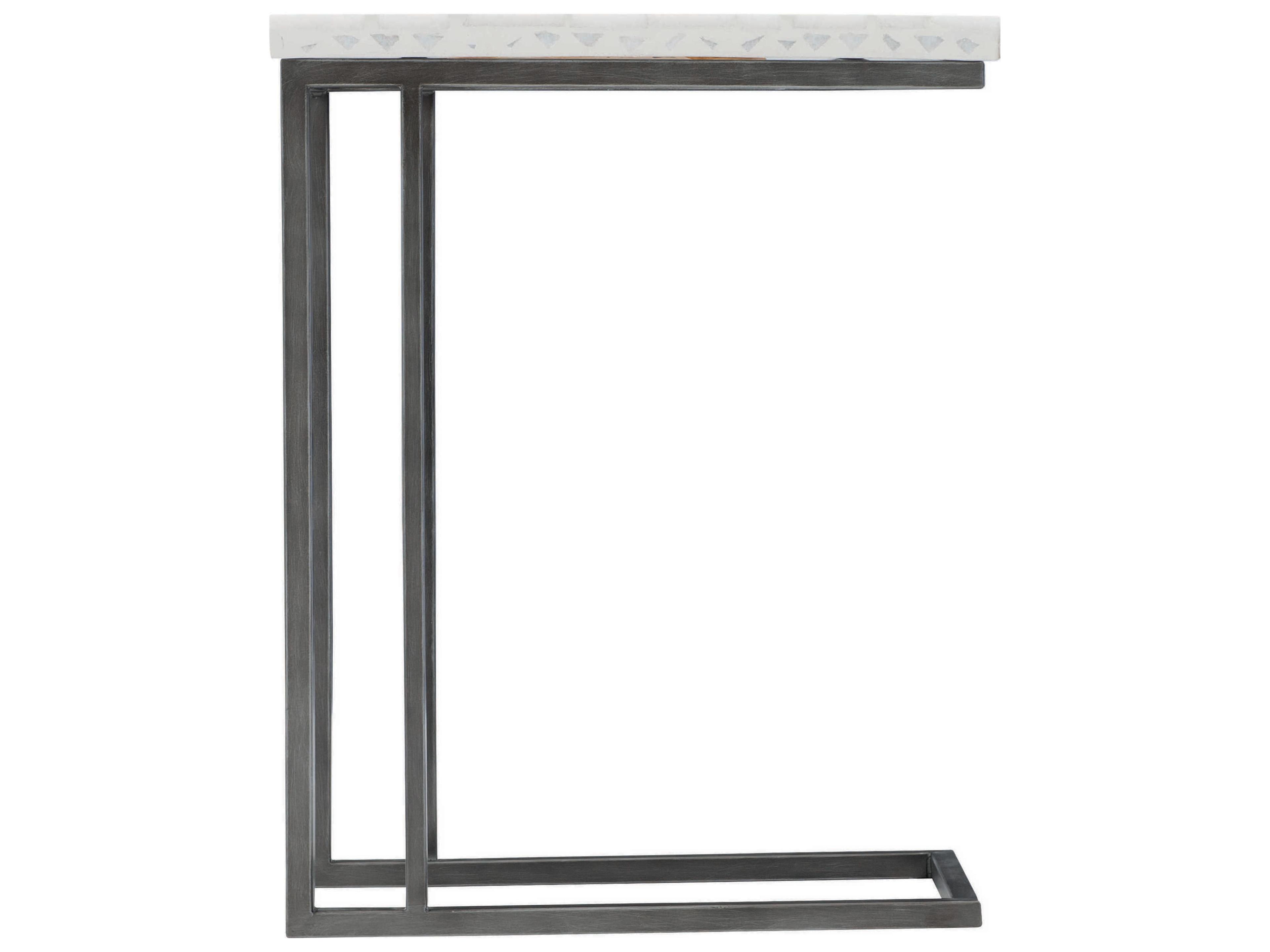 Bernhardt Exteriors Sausalito Flint Gray / Terrazzo Rectangular Outdoor Patio End Table
