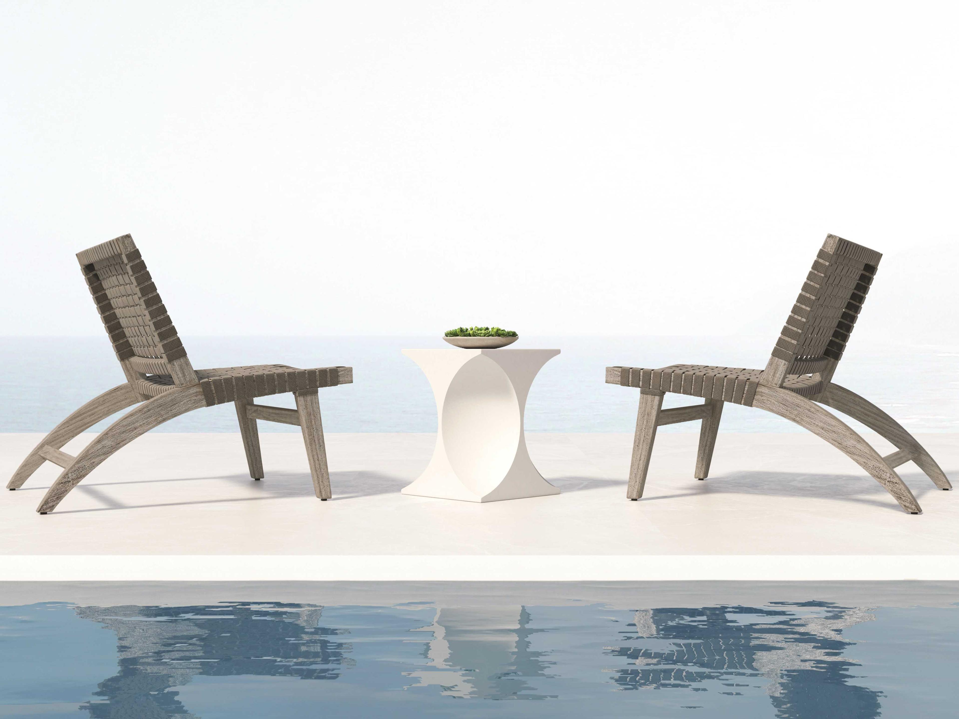 Bernhardt Exteriors Millim White Square Patio End Table